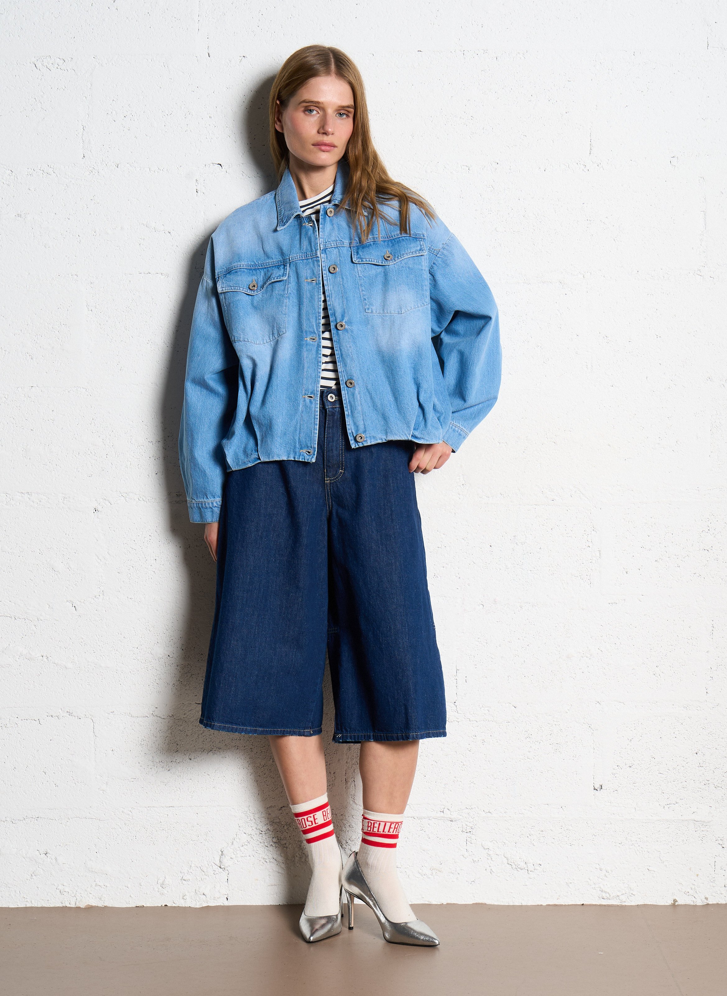 Bermuda large en coton PLEASE Bleu