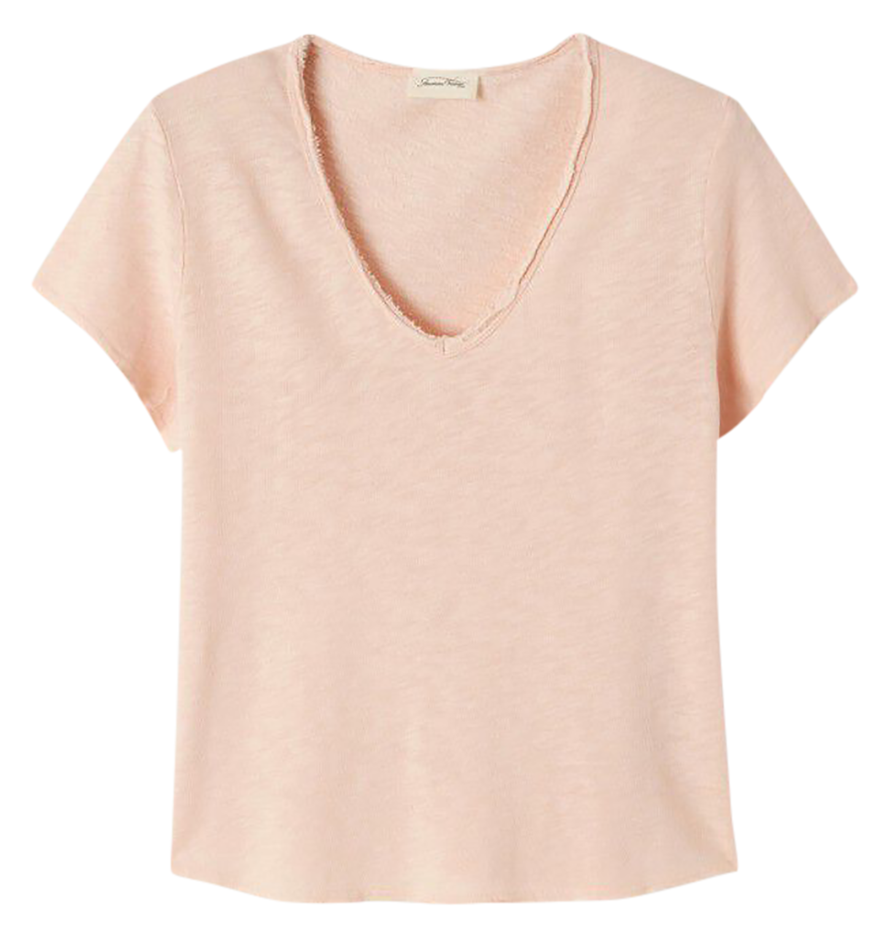Recht, katoenen T-shirt met V-hals AMERICAN VINTAGE Beige