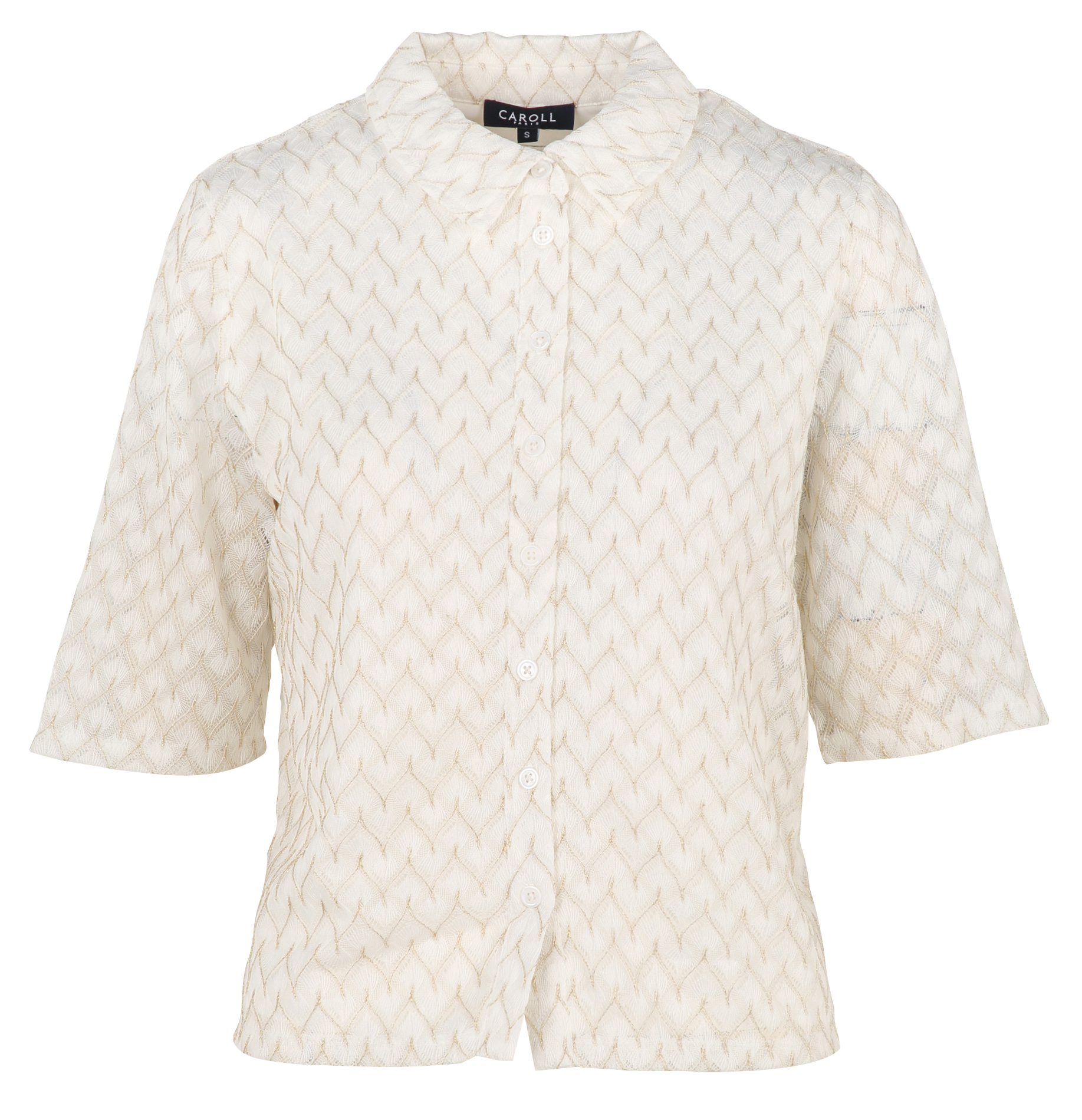 Top col classique  CAROLL Blanc