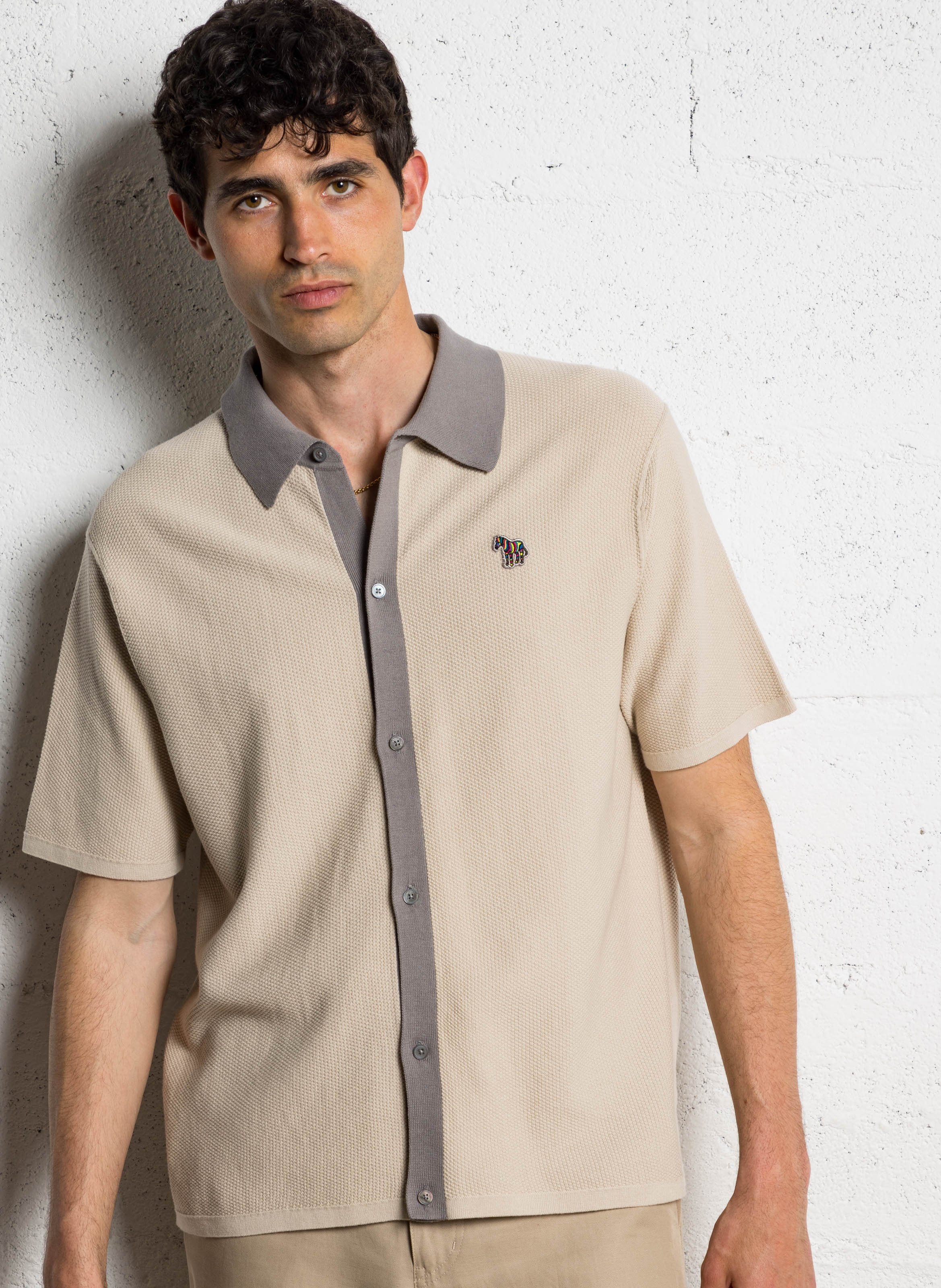 Organic cotton shirt with classic collar WhitePAUL SMITH
