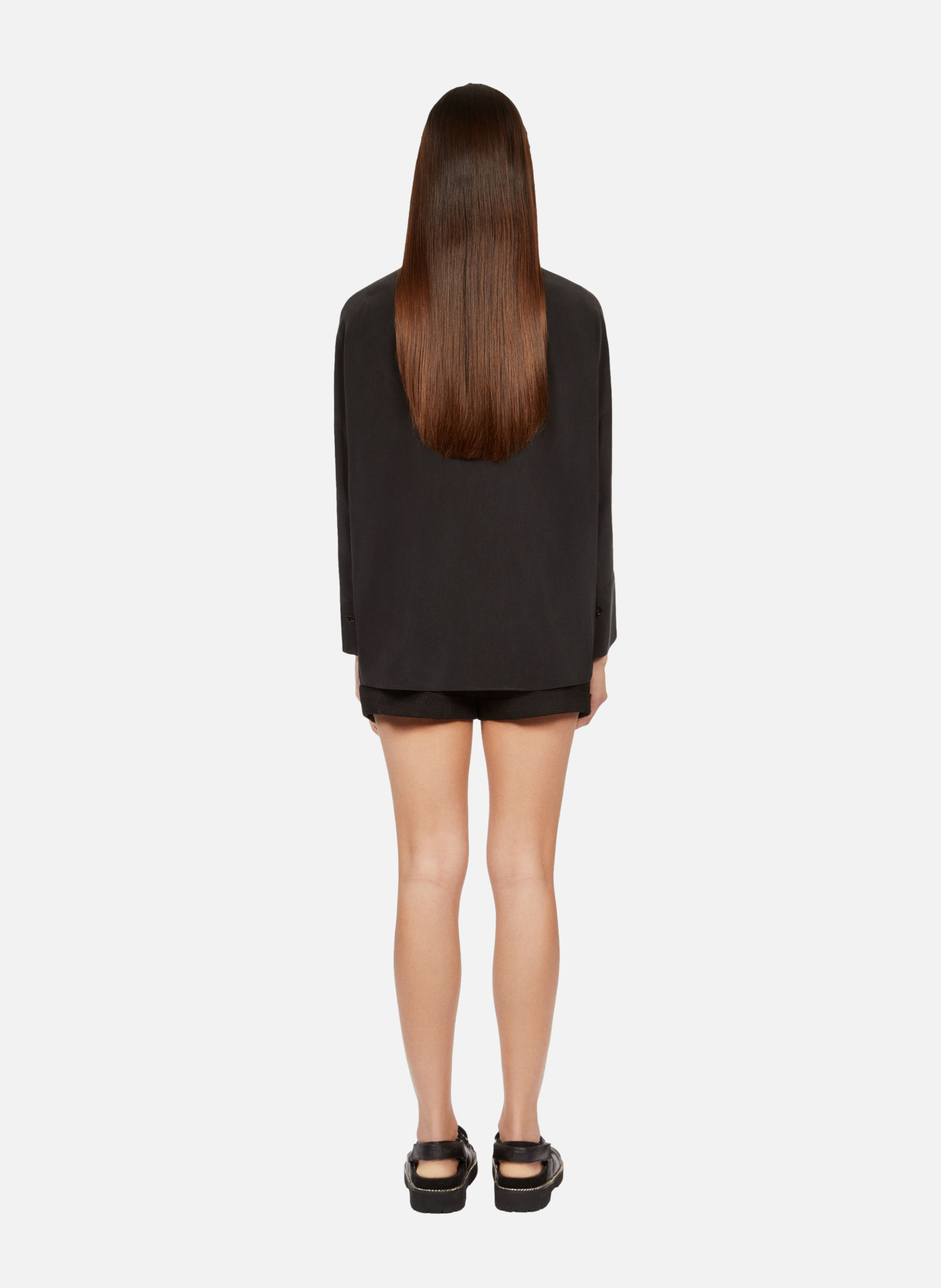 Oversized washed silk shirt THE KOOPLES Black