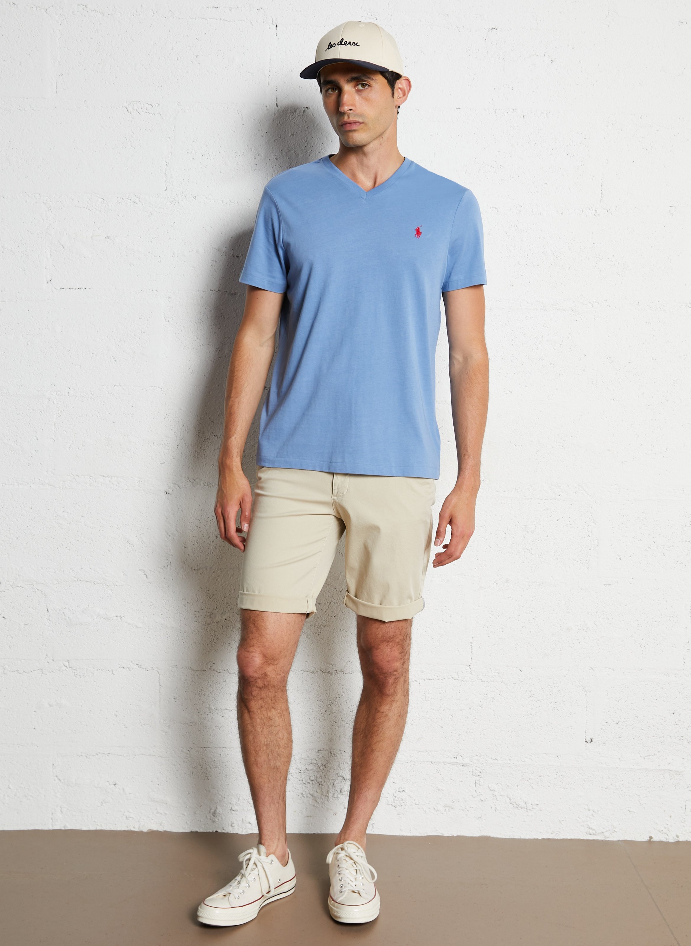 Tシャツ・カットソー POLO RALPH LAUREN Men T Shirts 710680784412 CAMPUS BLUE C382 Polo Ralph Lauren cotton T-shirt with contrasting-color logo