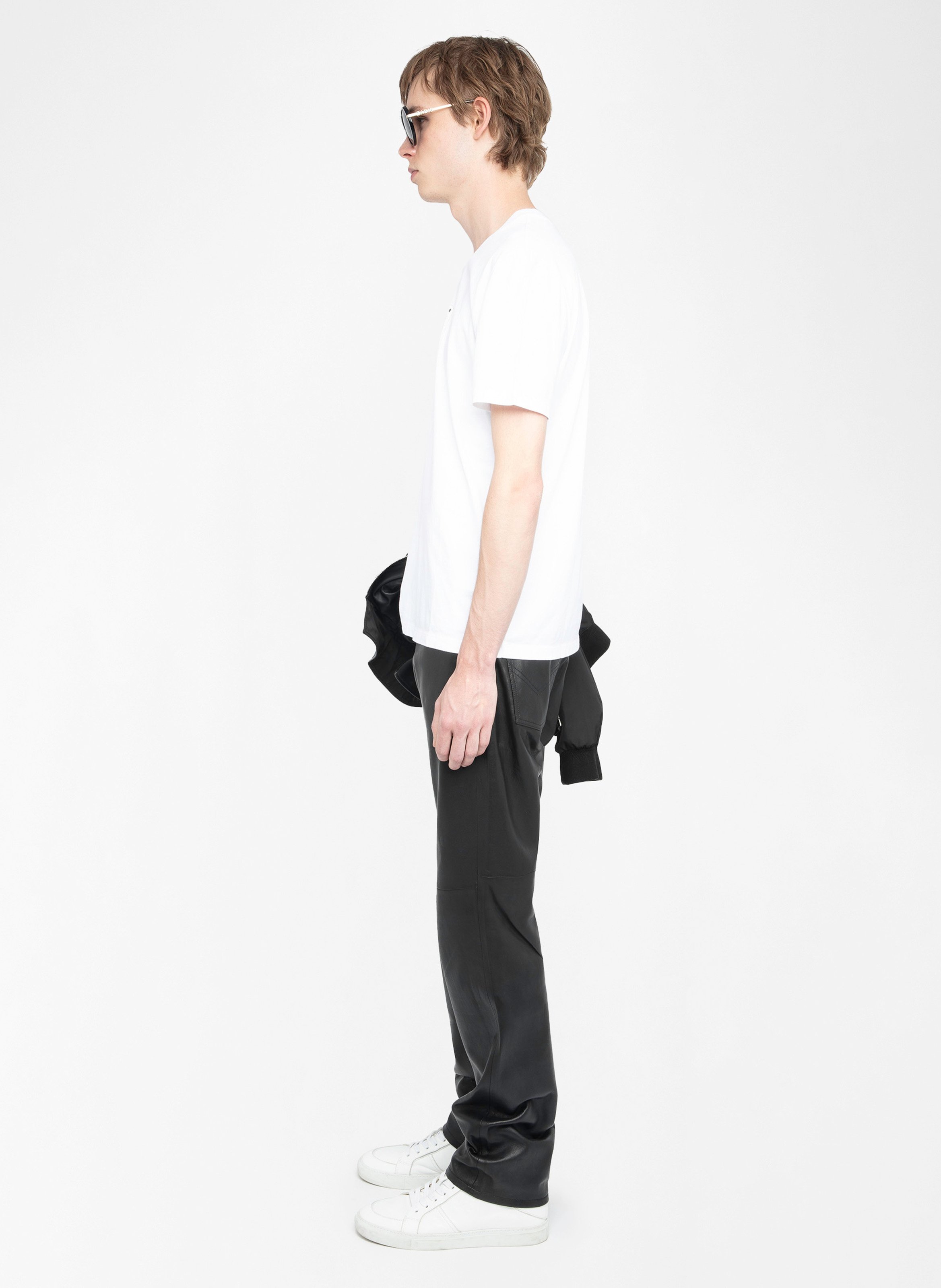 Tee-shirt col rond imprimé en coton ZADIG&amp;VOLTAIRE Blanc