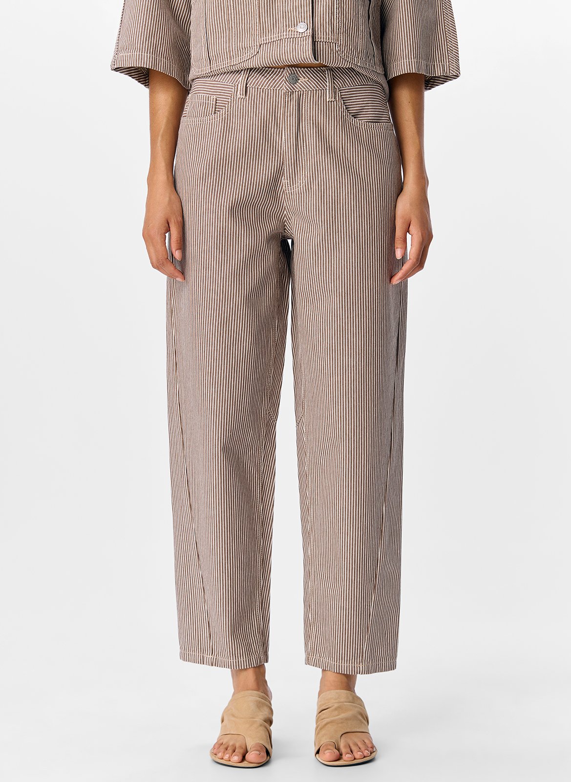 Jean droit en coton OBJECT Marron