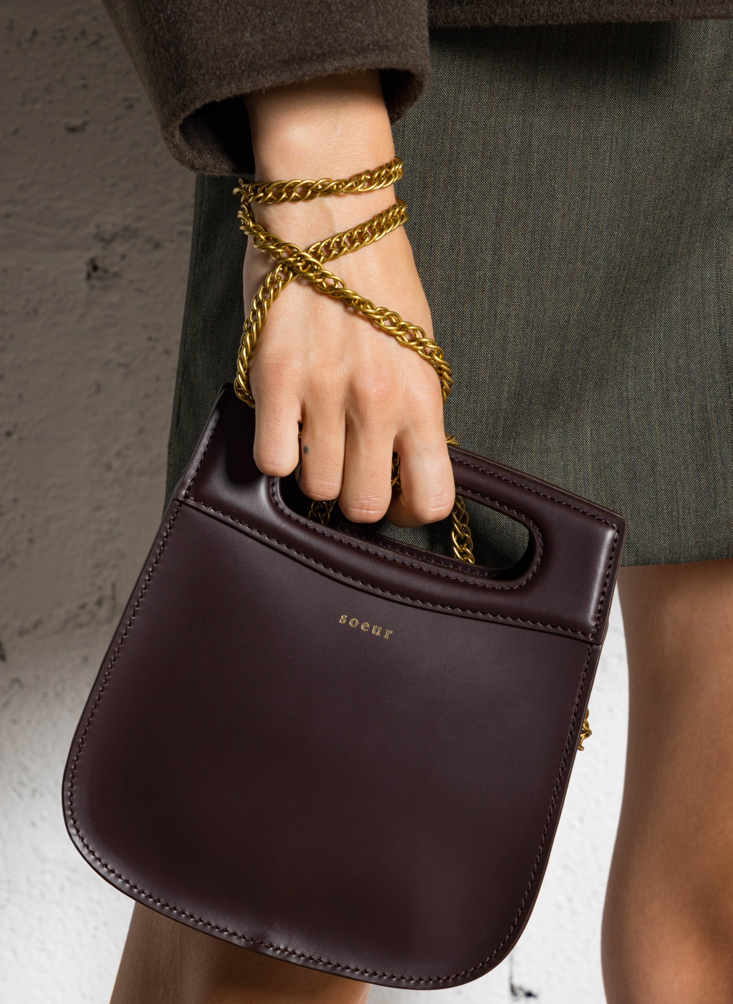 Dori leather shoulder bag SOEUR Red