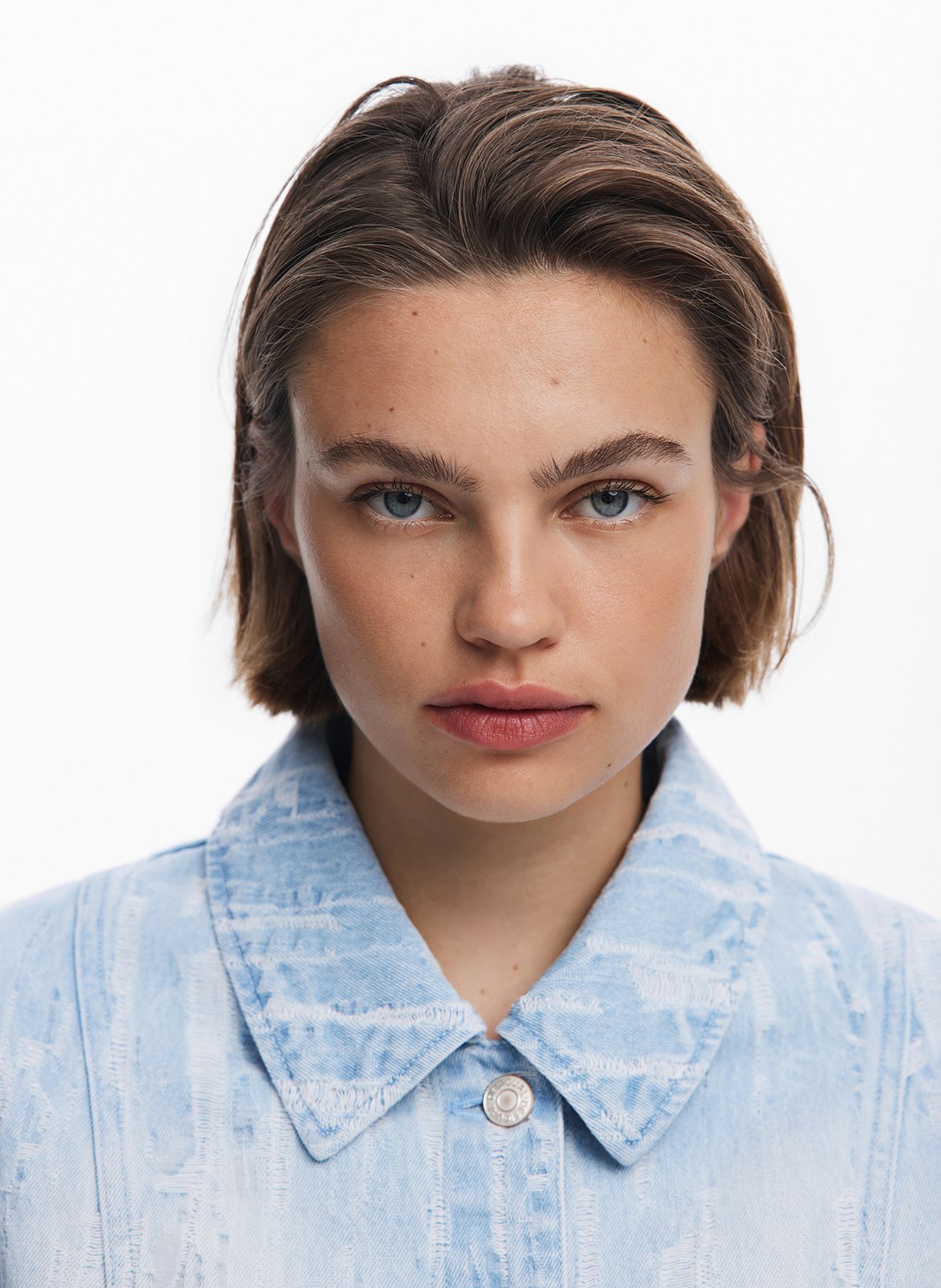 Jeansjacke mit verwaschenem Effekt und Taschen DESIGUAL Blau