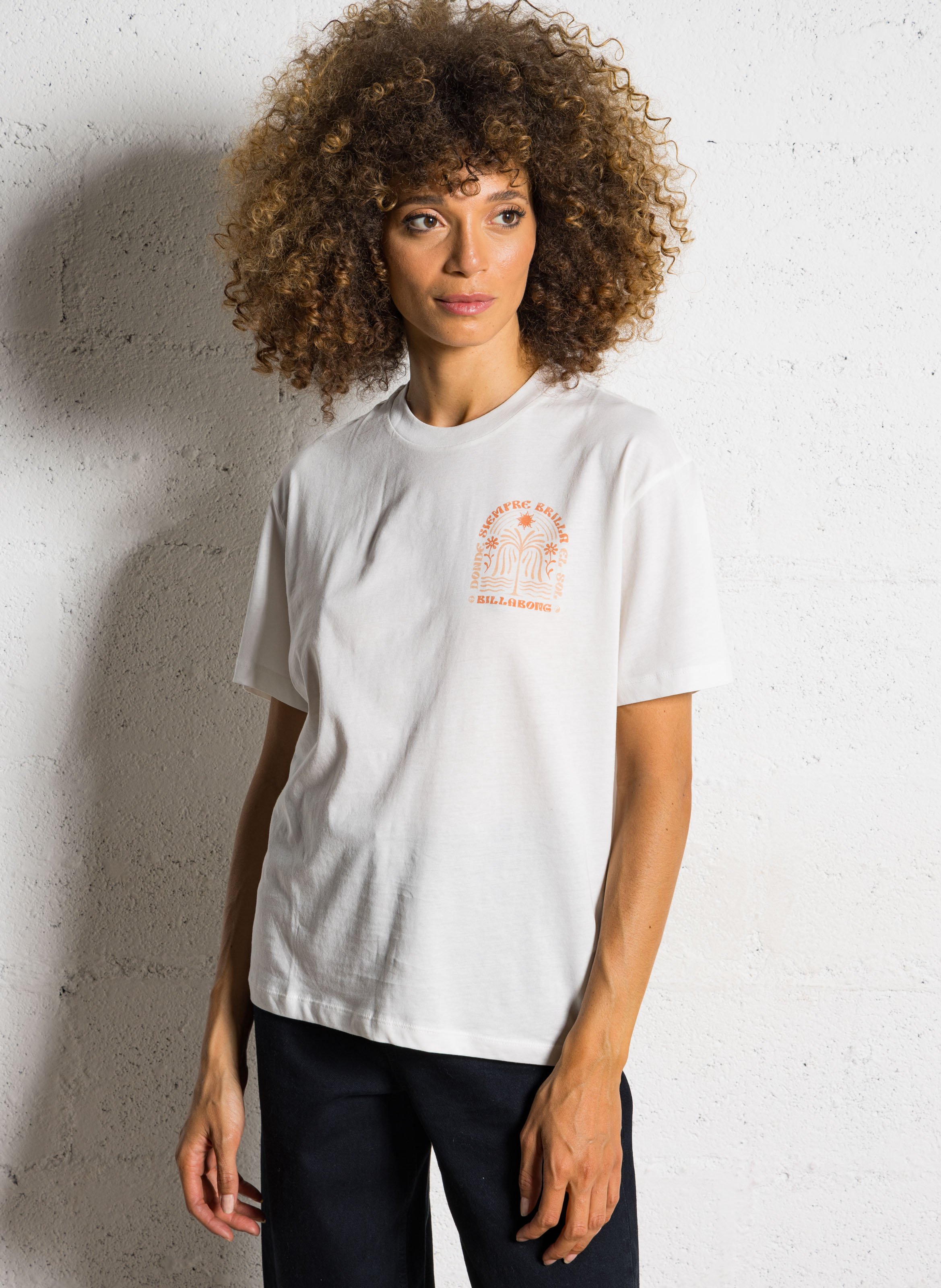 Tee-shirt droit col rond imprimé en coton BILLABONG