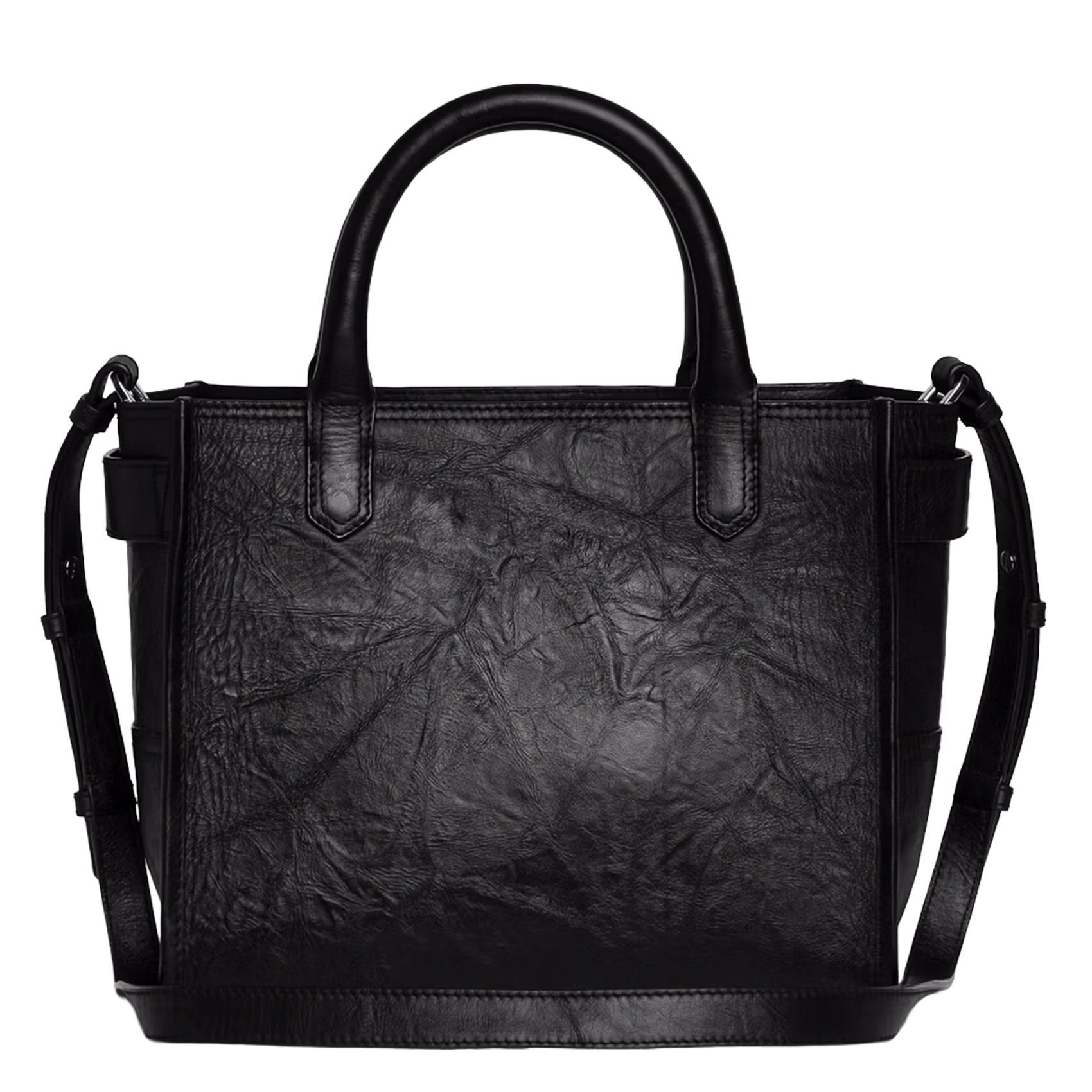 Bowlingtas van nerfleer met rits ZADIG&VOLTAIRE Zwart