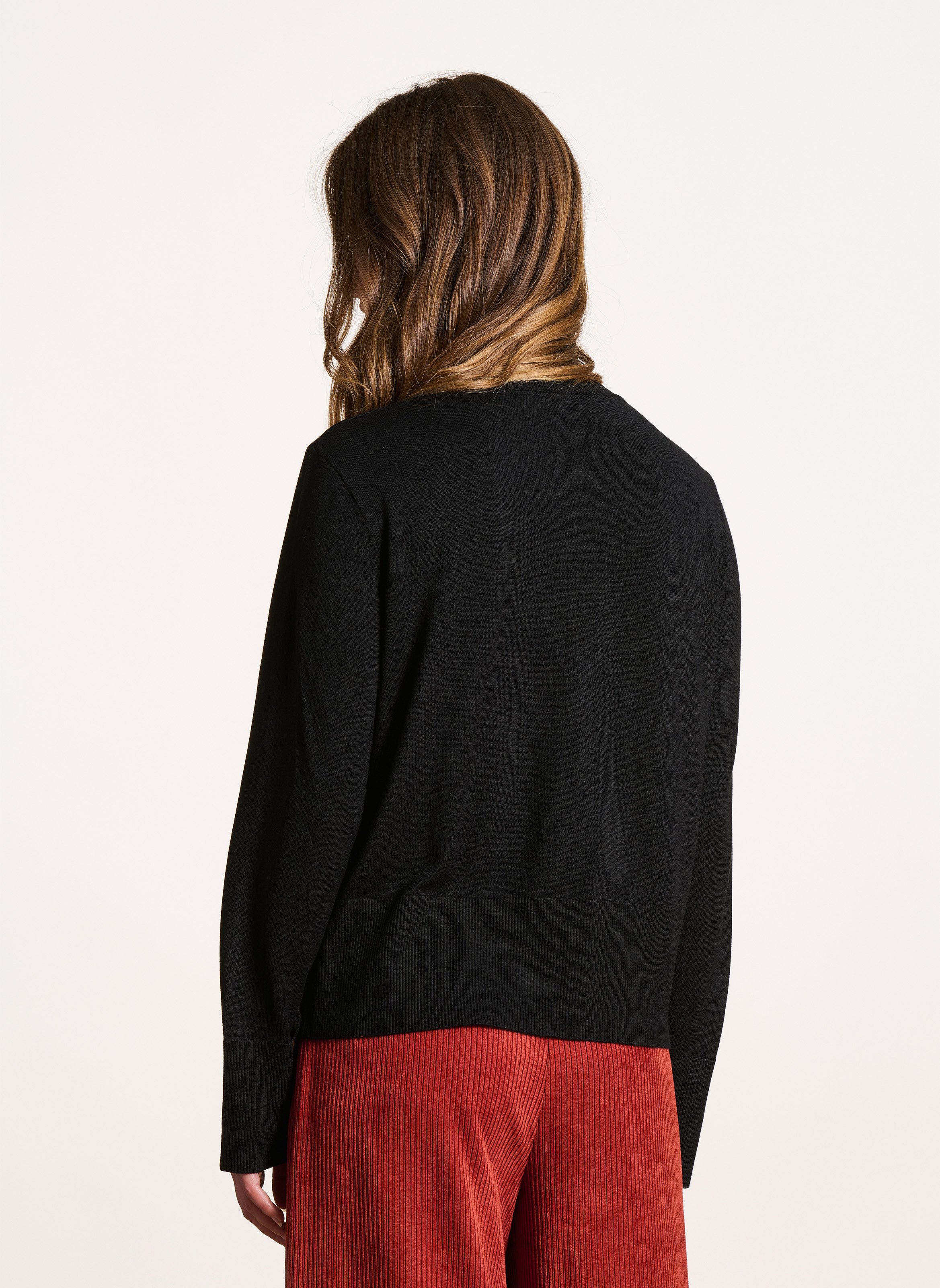 Round-neck straight sweater LA FEE MARABOUTEE Black