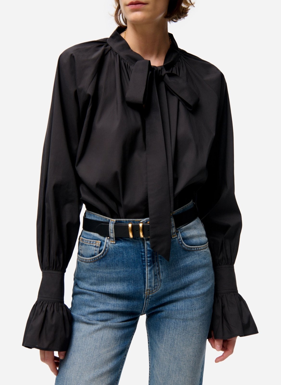 Blouse met strikkraag VANESSA BRUNO Zwart