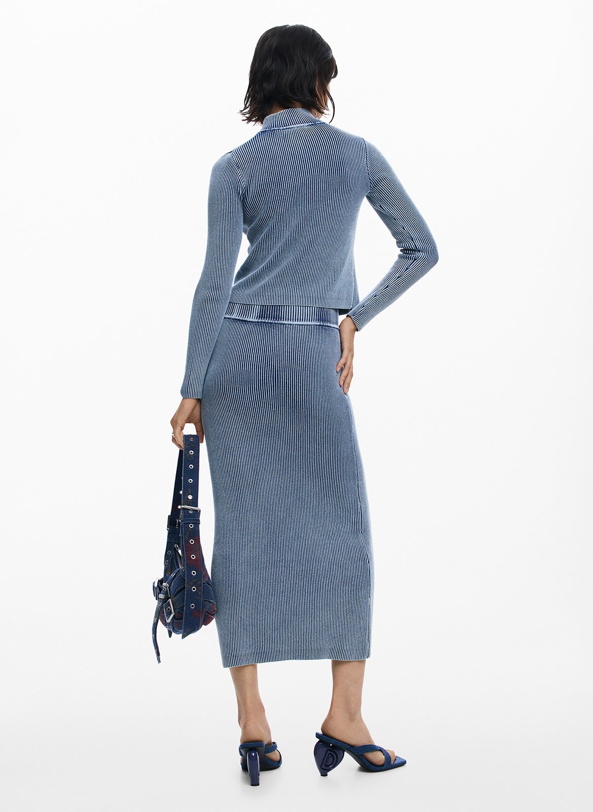 Gilet zippé côtelé effet délavé DESIGUAL Noir