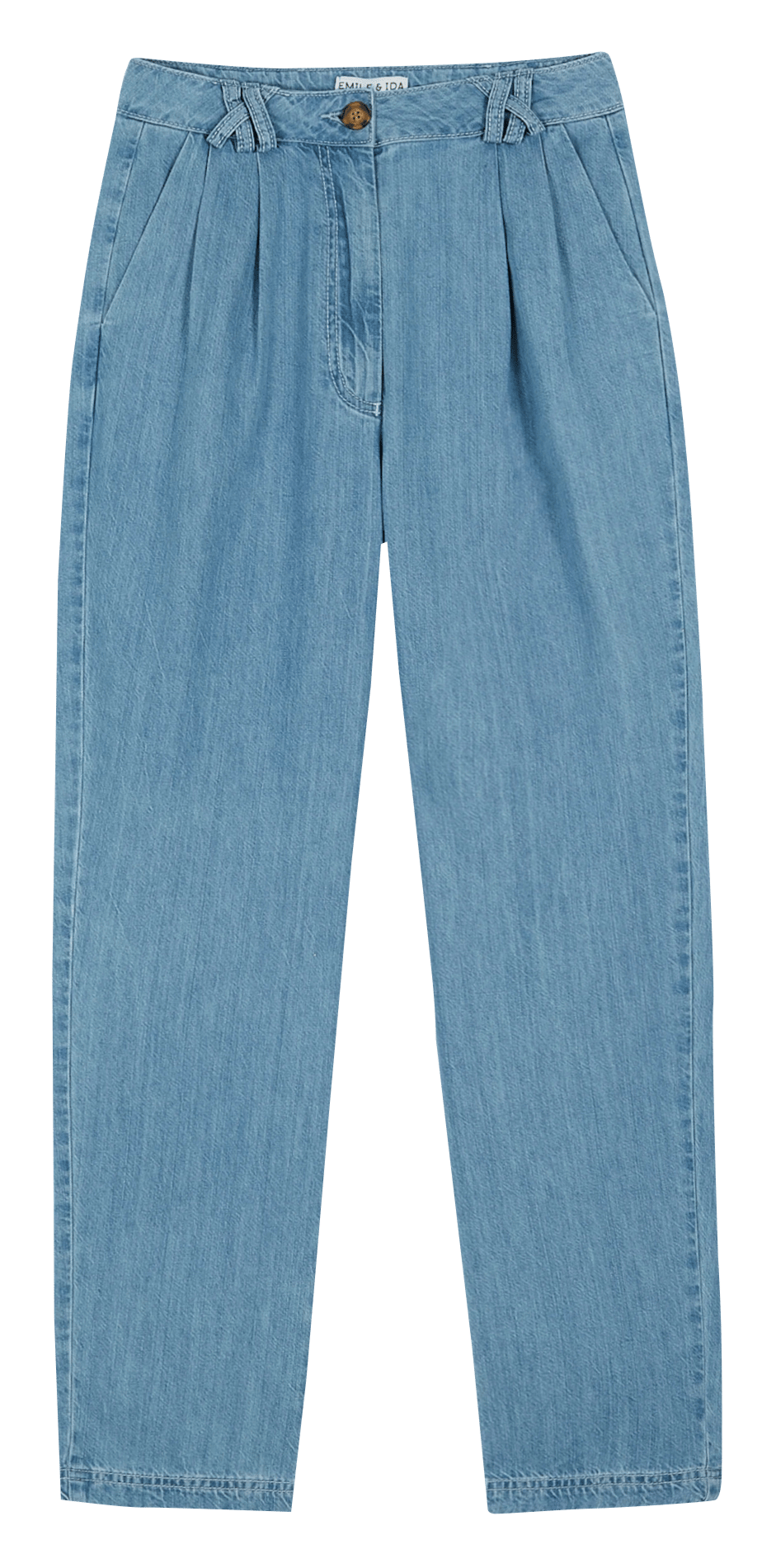 Wortel denim broek van gemengd katoen EMILE ET IDA Blauw