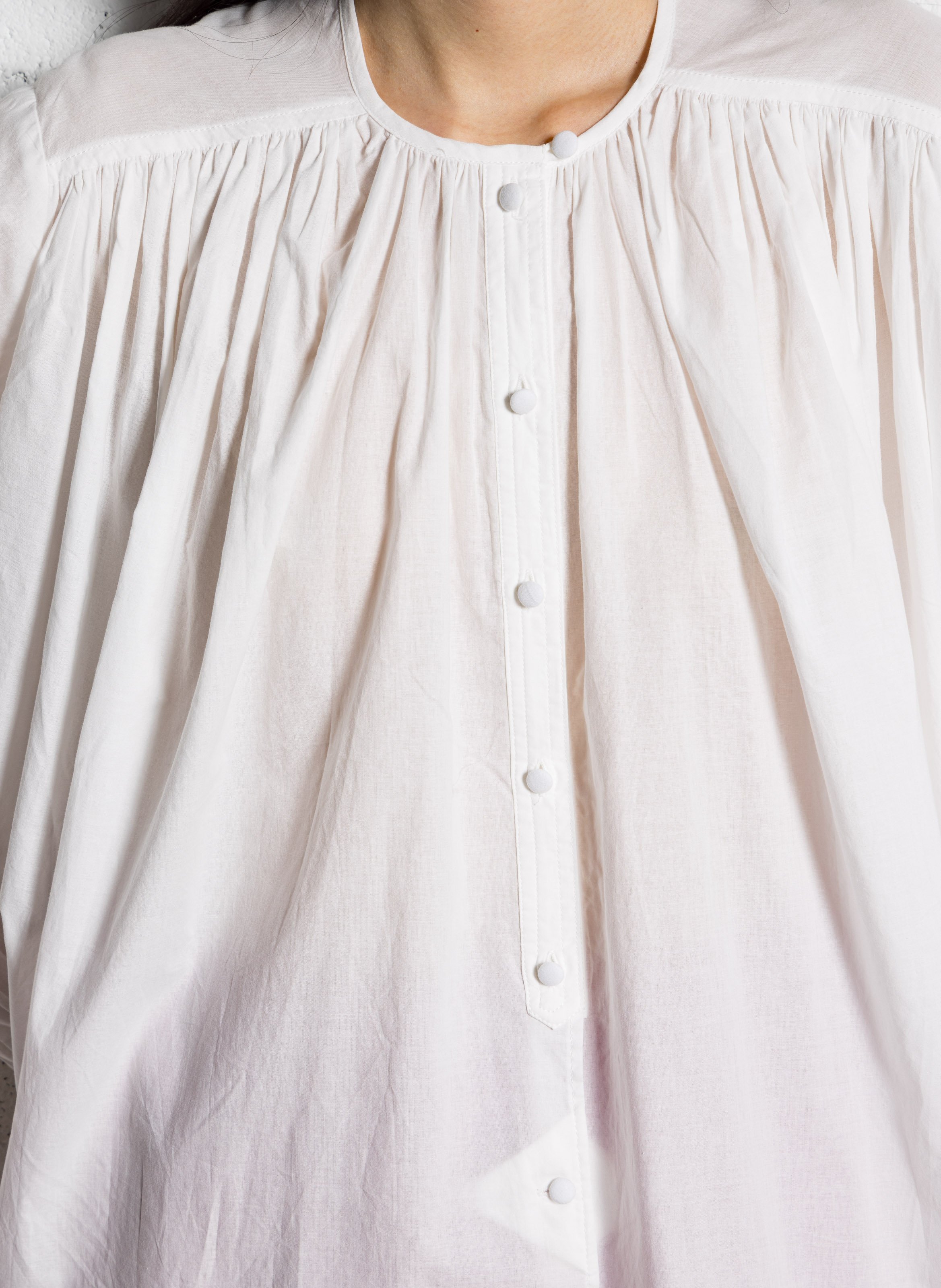 Loose-fit cotton shirt with round neck JC SOPHIE White