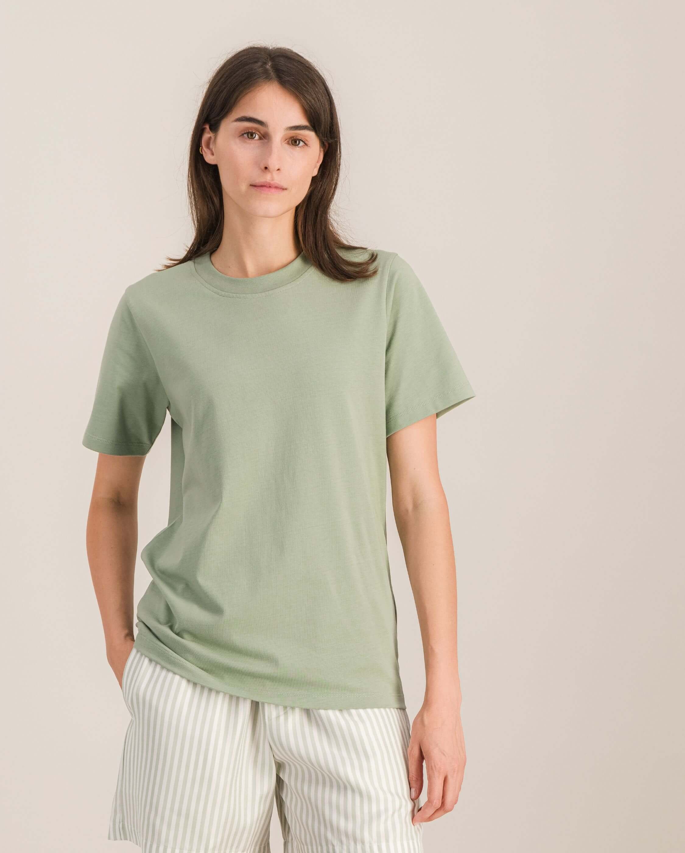 Organic cotton women's t-shirt, sage ANGARDE Green