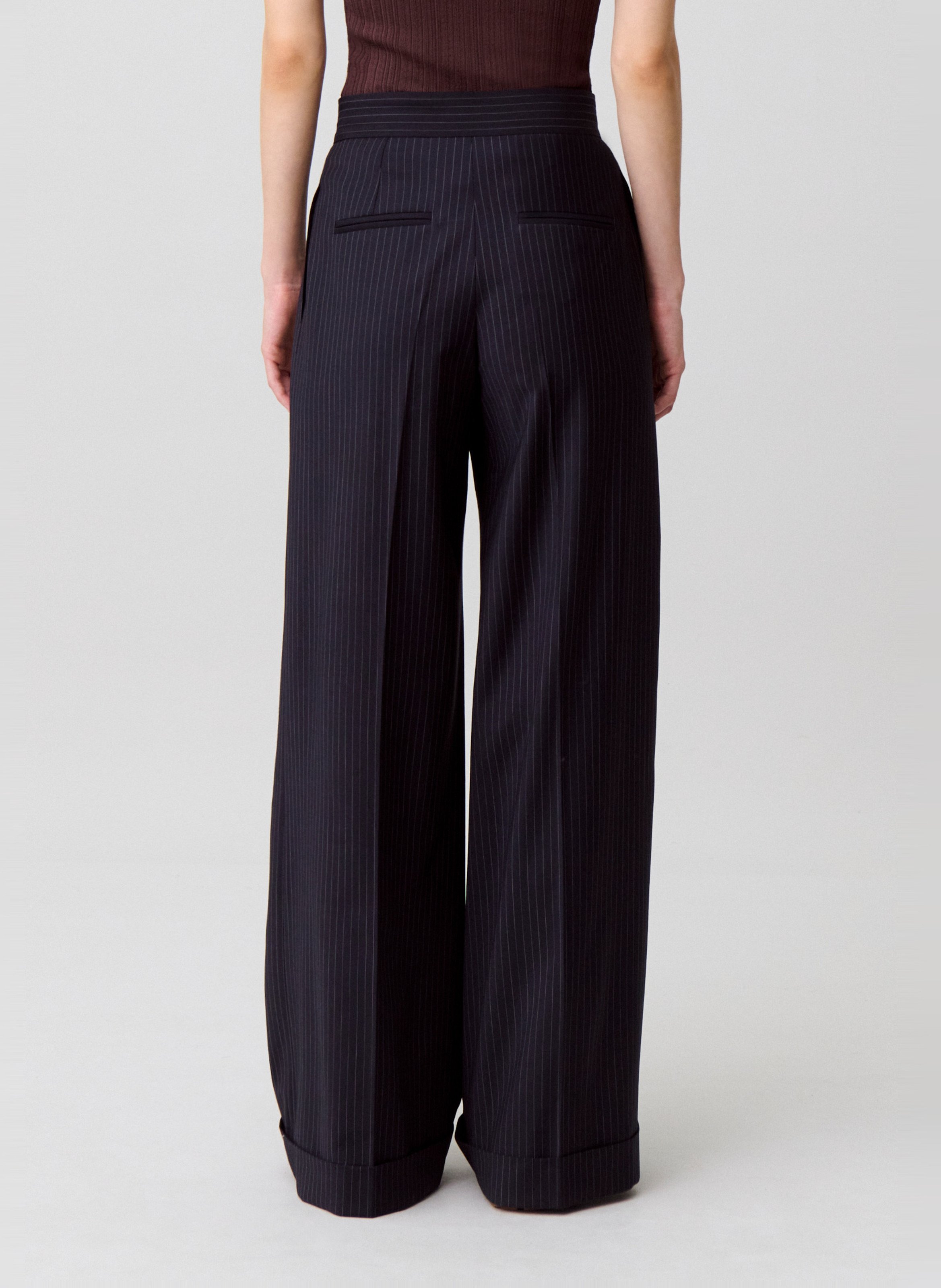 Wide-leg striped wool-blend pants CLAUDIE PIERLOT Multicolored