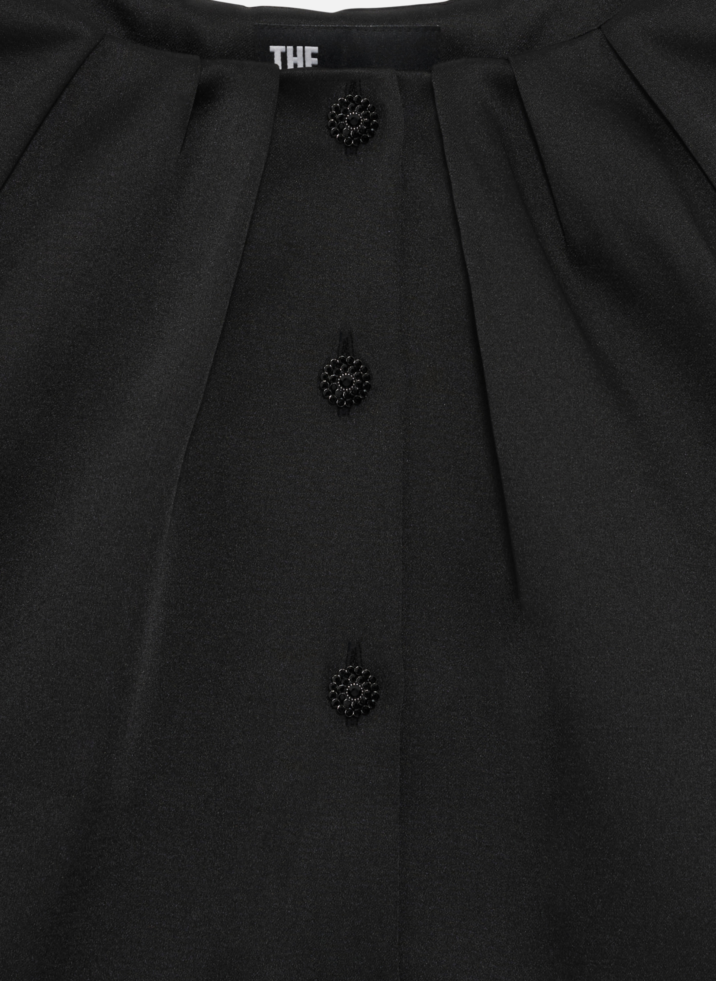 Short cape effect satin jacket THE KOOPLES Black