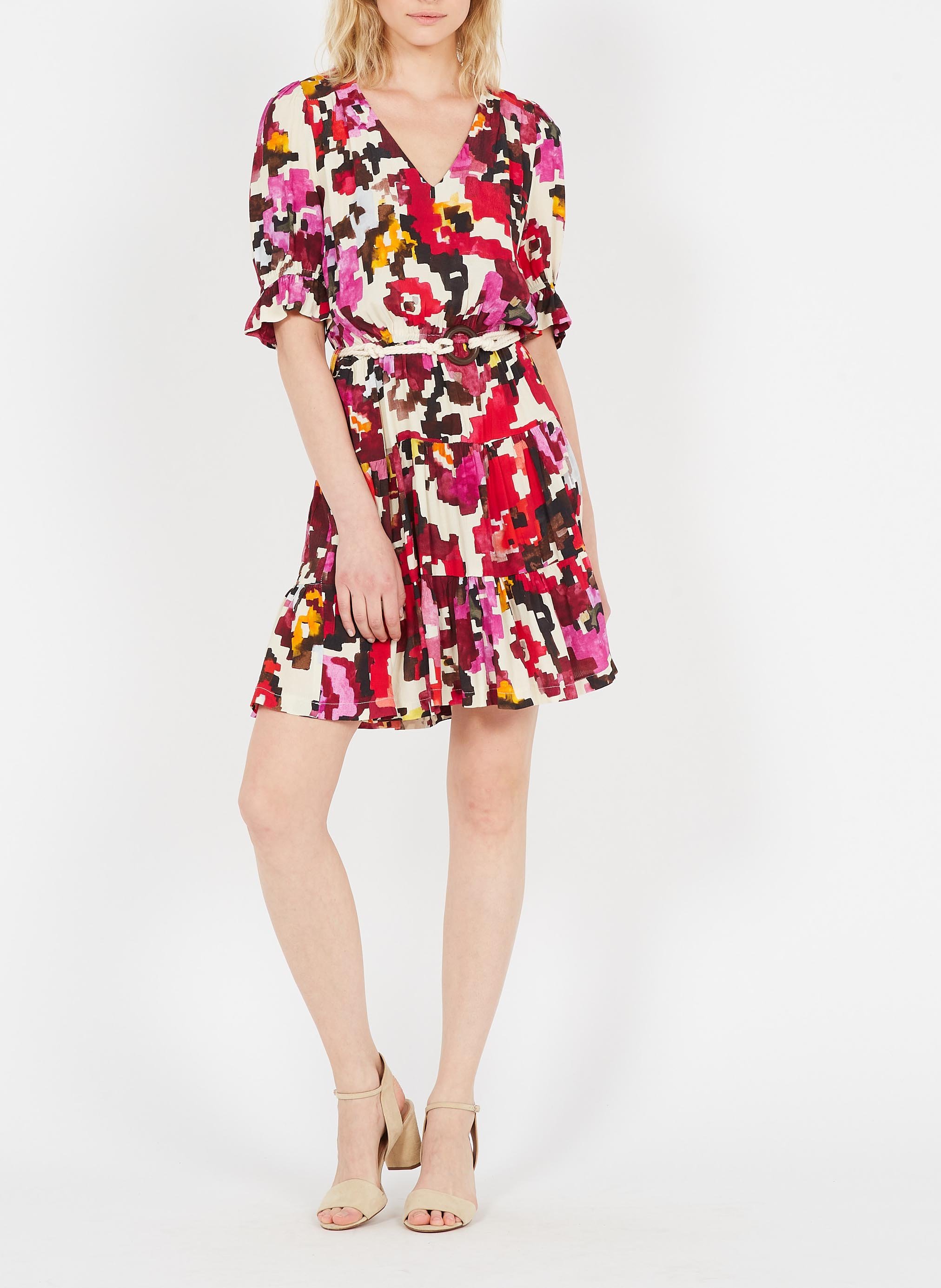 Long printed V-neck dress LA PETITE FRANCAISE Multicolored