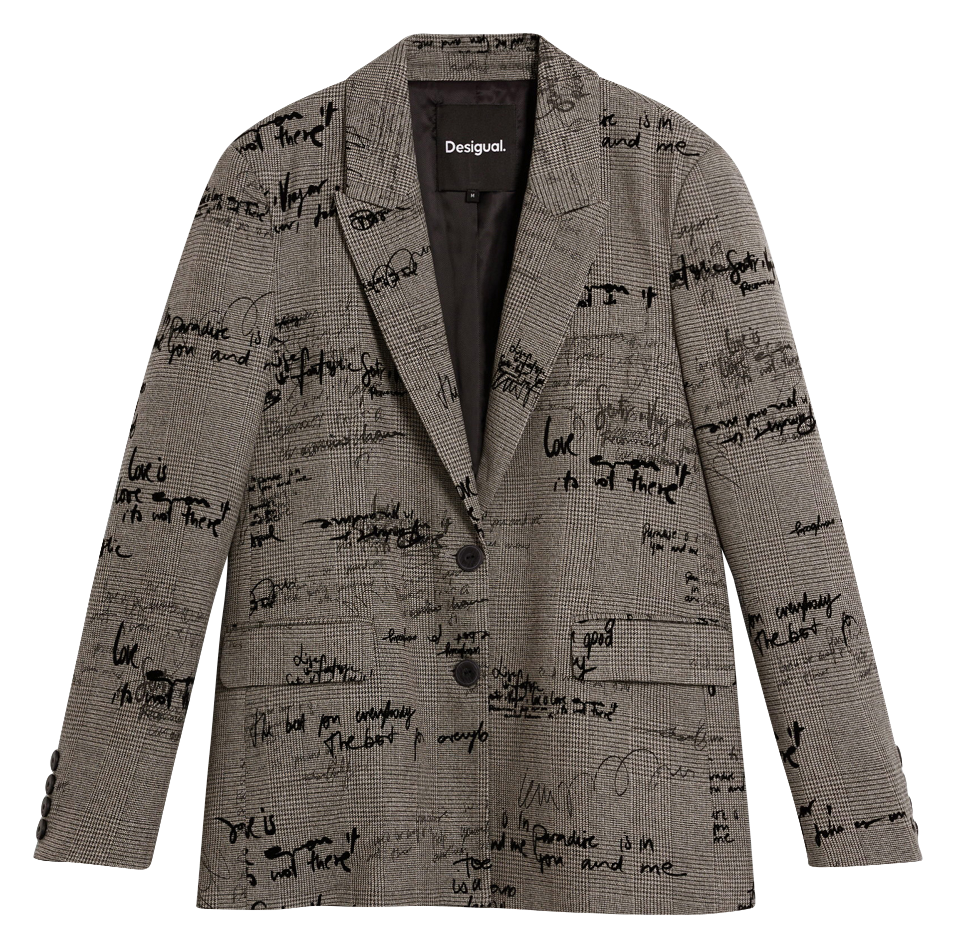 Rechte blazer met print DESIGUAL Zwart