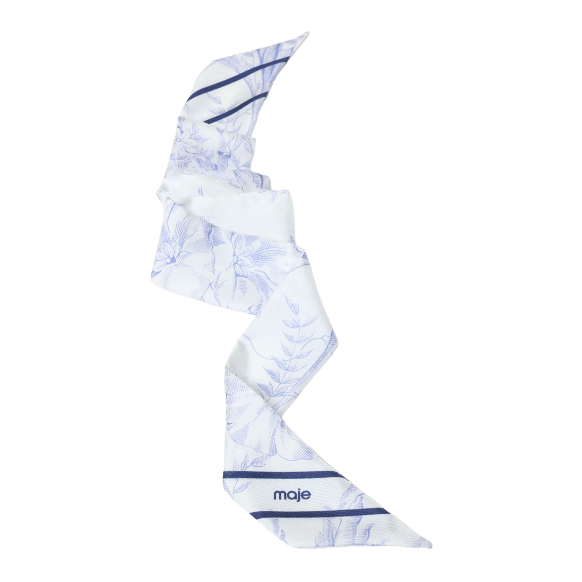 Foulard van zijde met print MAJE Wit