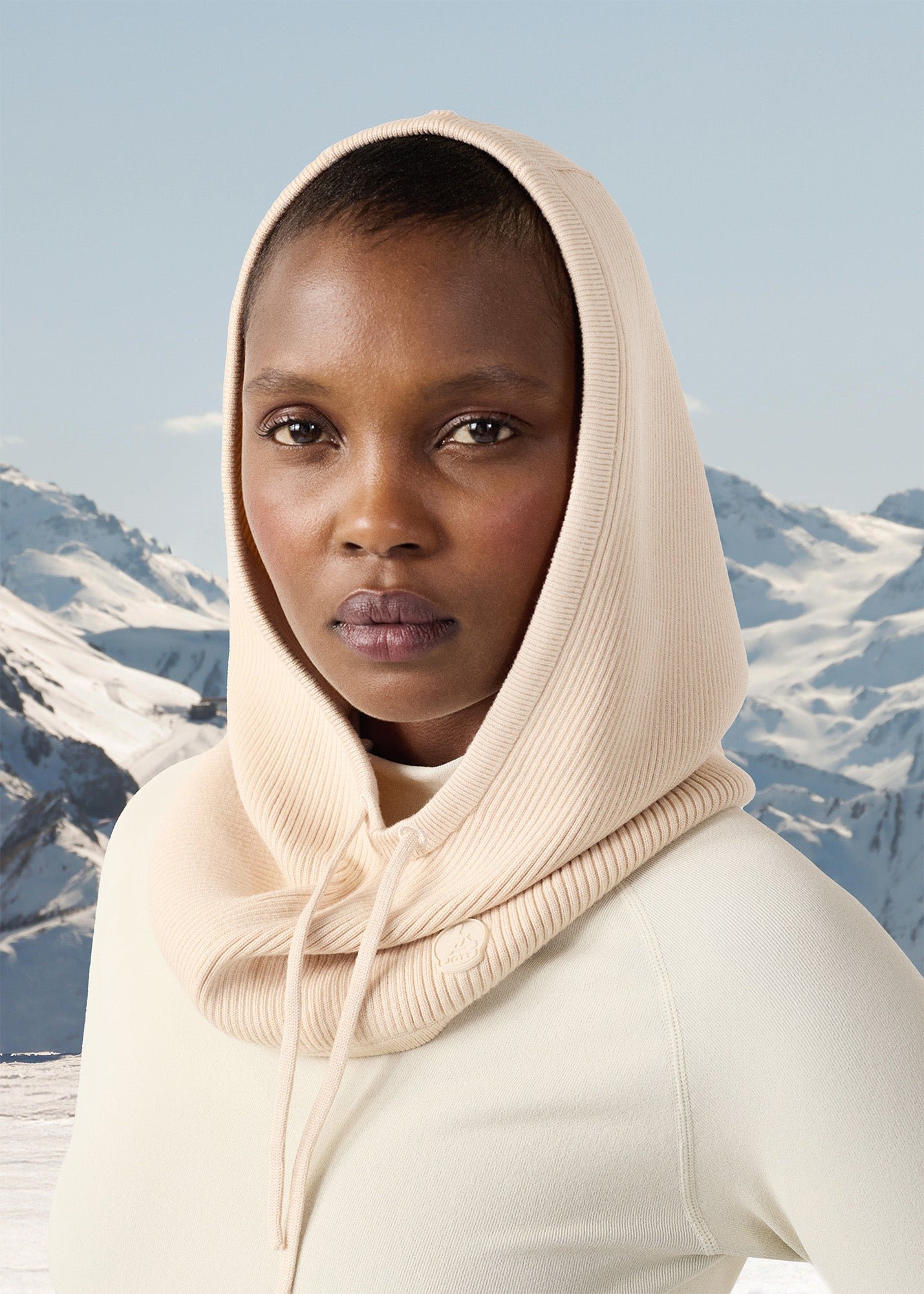 Knit hooded cagoule JOTT Brown