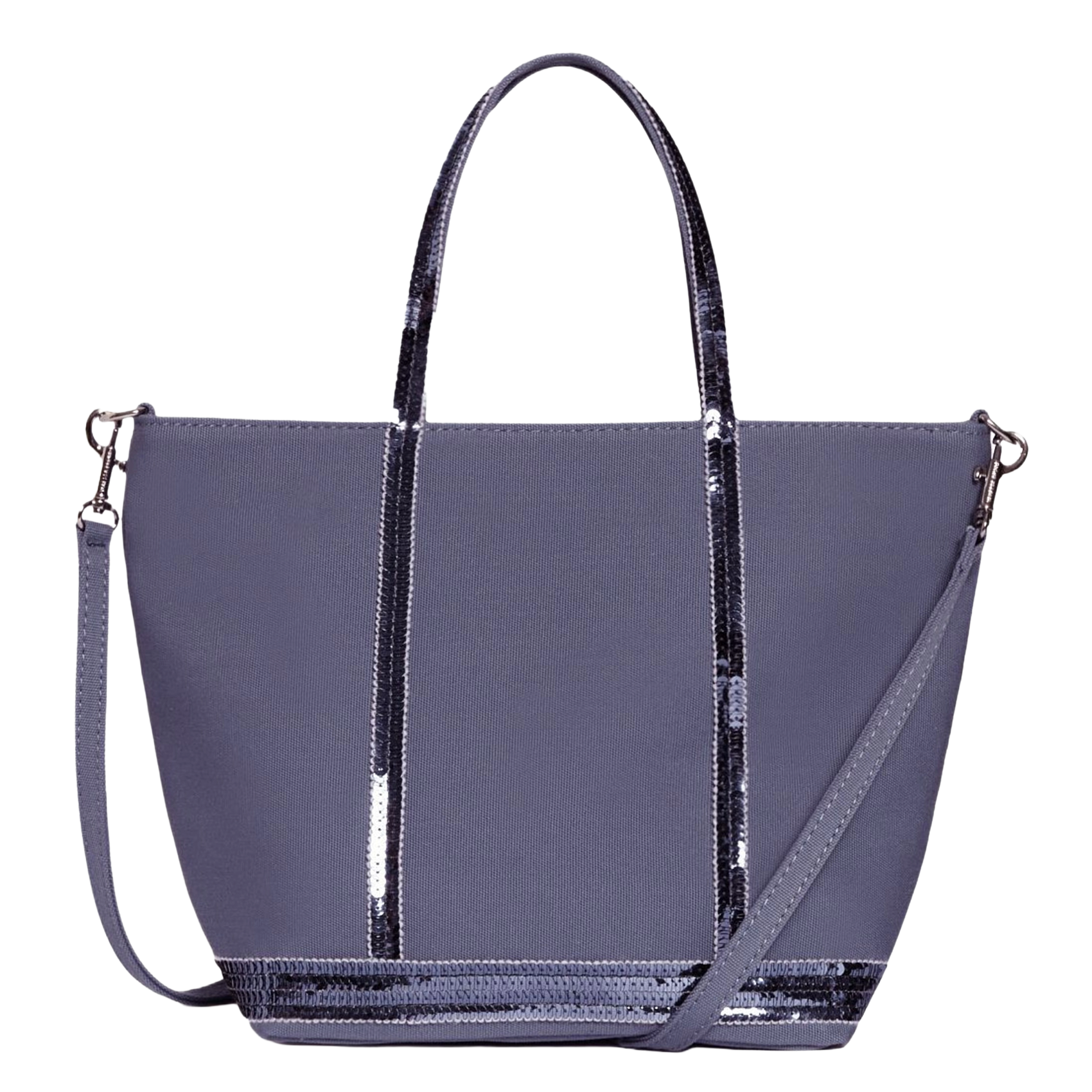 Mini-Shopper aus Baumwolle mit Pailletten CABAS S Pervenche