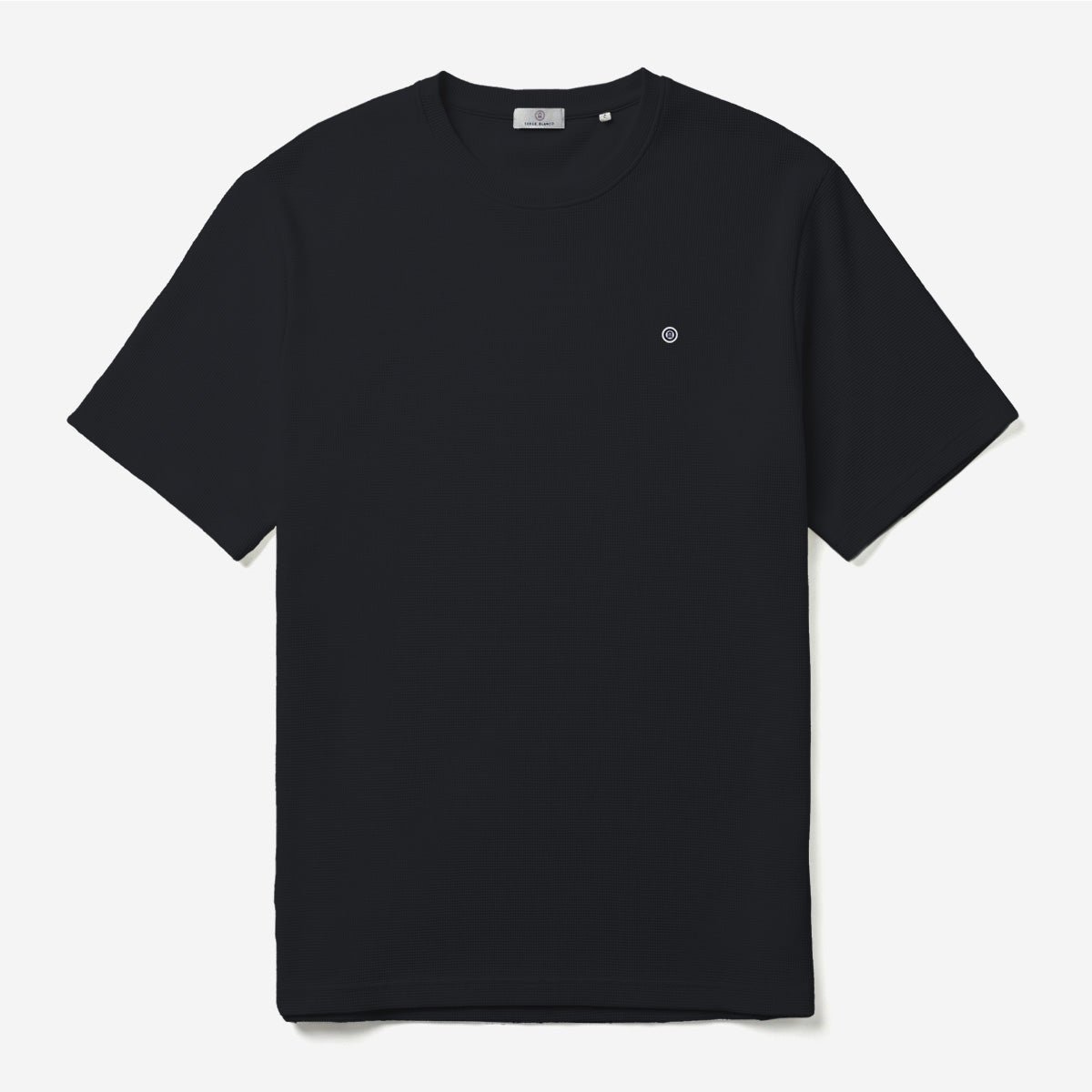 Round neck t-shirt in waffled cotton SERGE BLANCO Blue