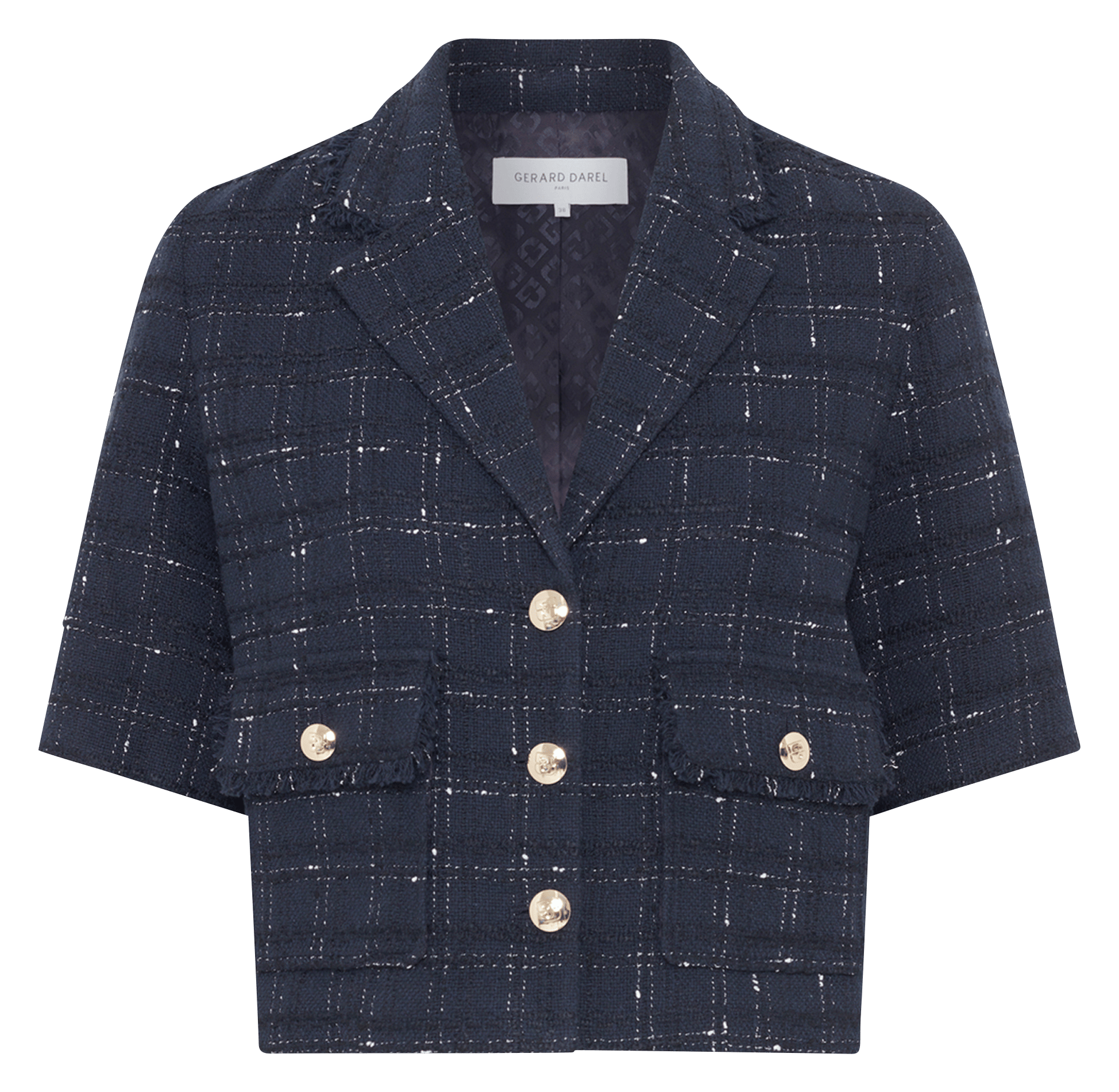 Cotton-blend jacket with tailored collar GERARD DAREL Blue