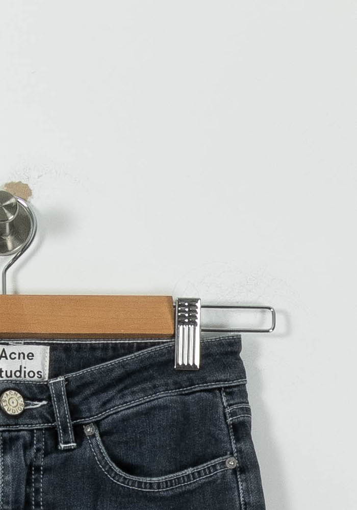 Cropped slim jeans with studs ACNE STUDIOS - Seconde Main Grey