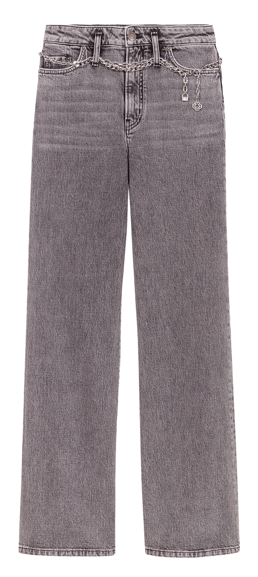 Rechte jeans - katoenblend MAJE Grijs