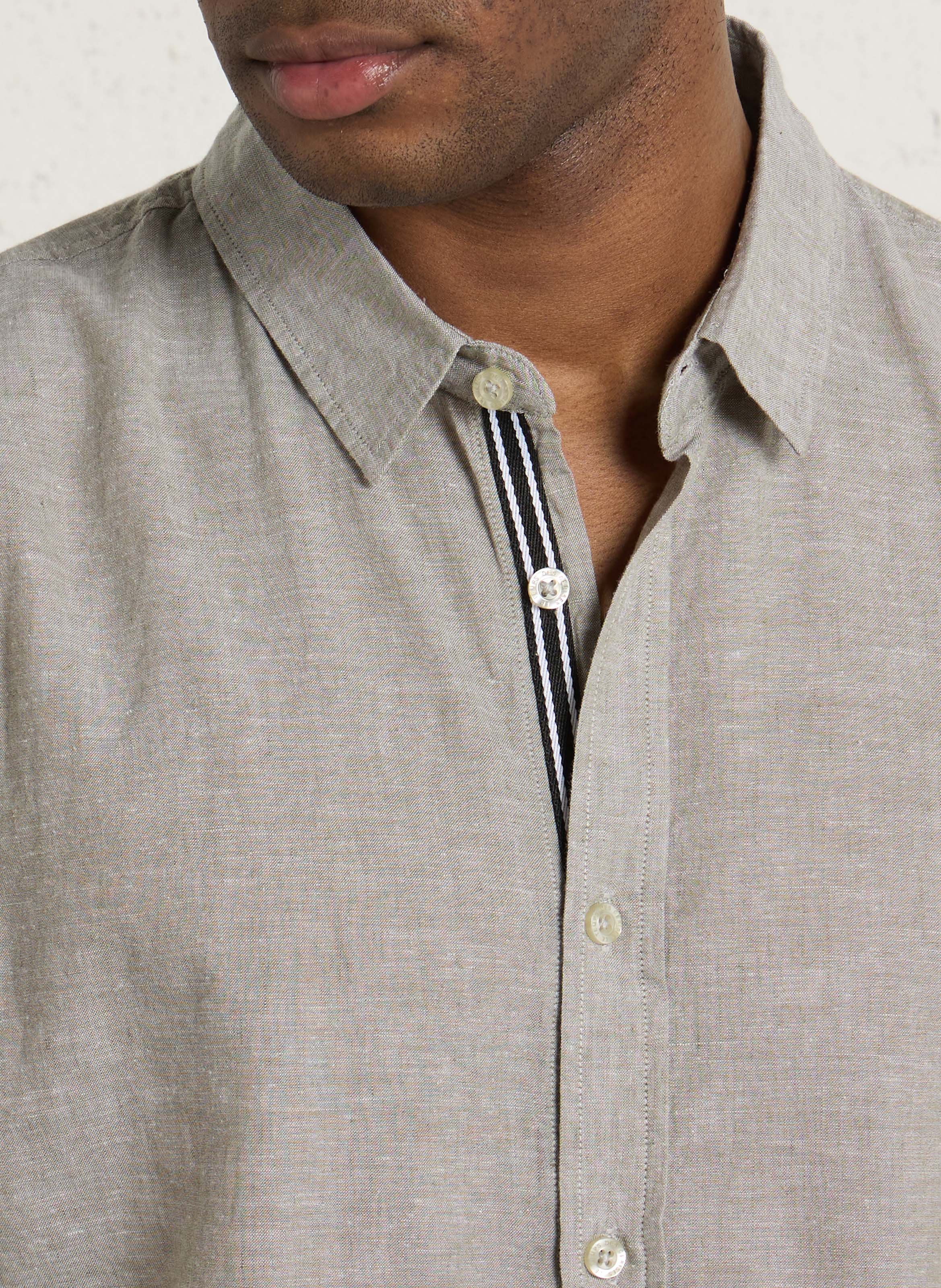 Chemise regular en lin et coton LE TEMPS DES CERISES Vert