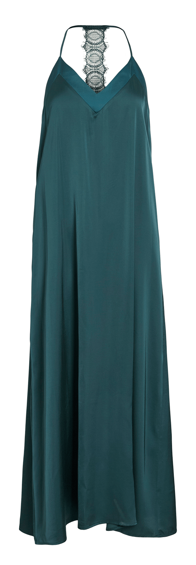 Robe longue col V unie VILA Bleu