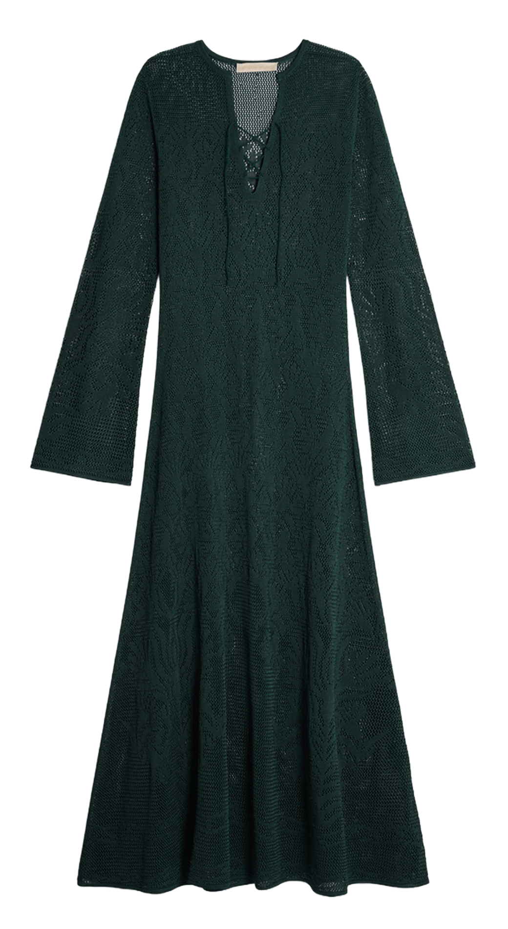 Langes Kleid mit Blumenmuster am Kragen VANESSA BRUNO Grun