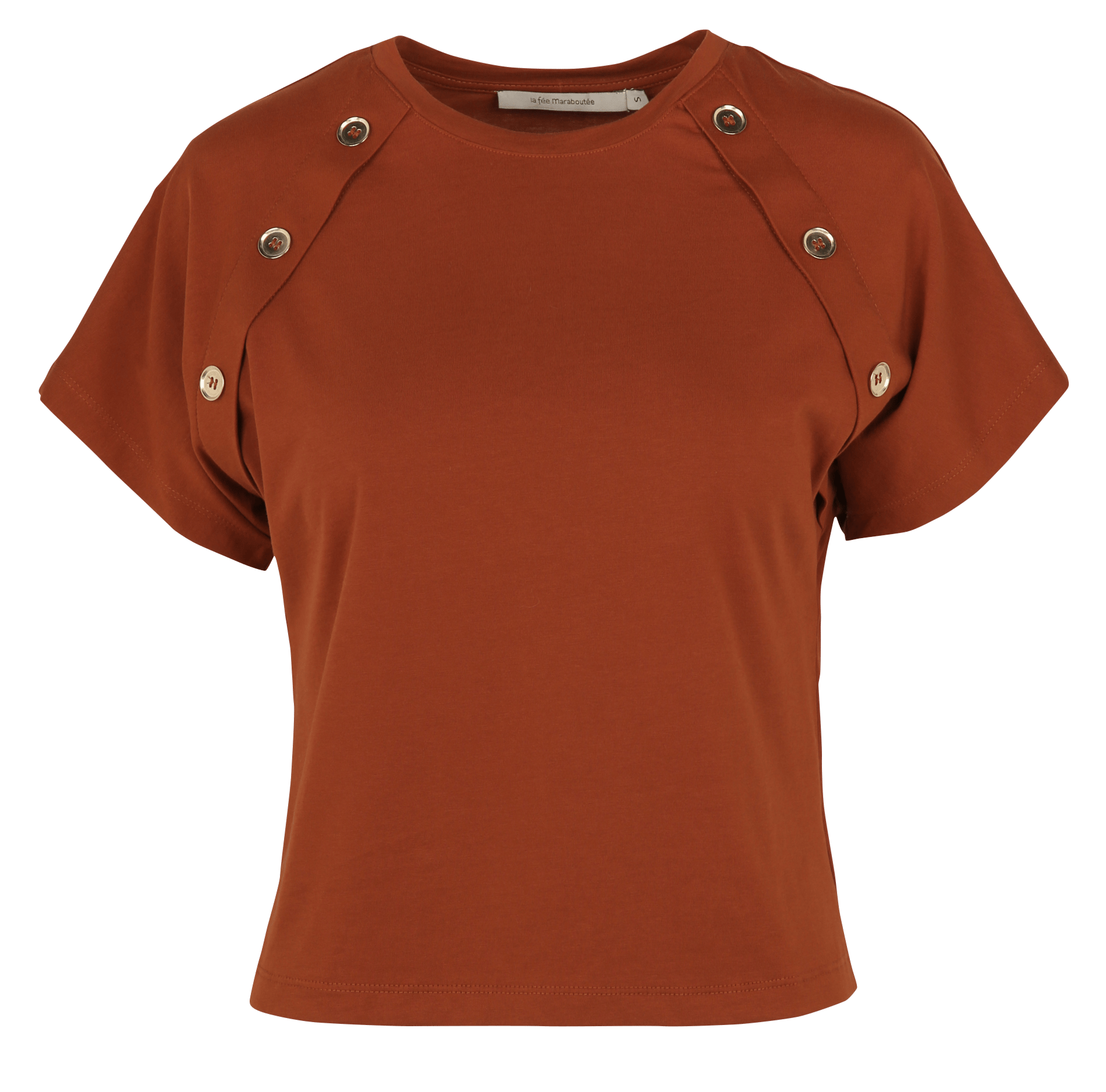Tee-shirt droit col rond en coton bio LA FEE MARABOUTEE