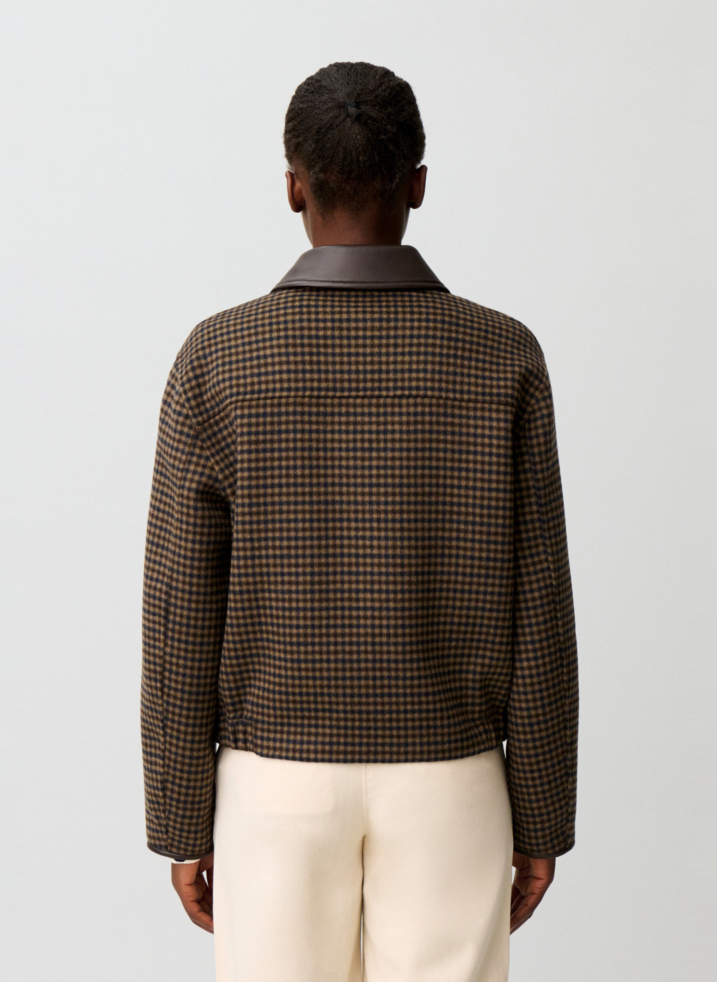 Veste droite à carreaux en laine mélangée CLAUDIE PIERLOT Multicolore