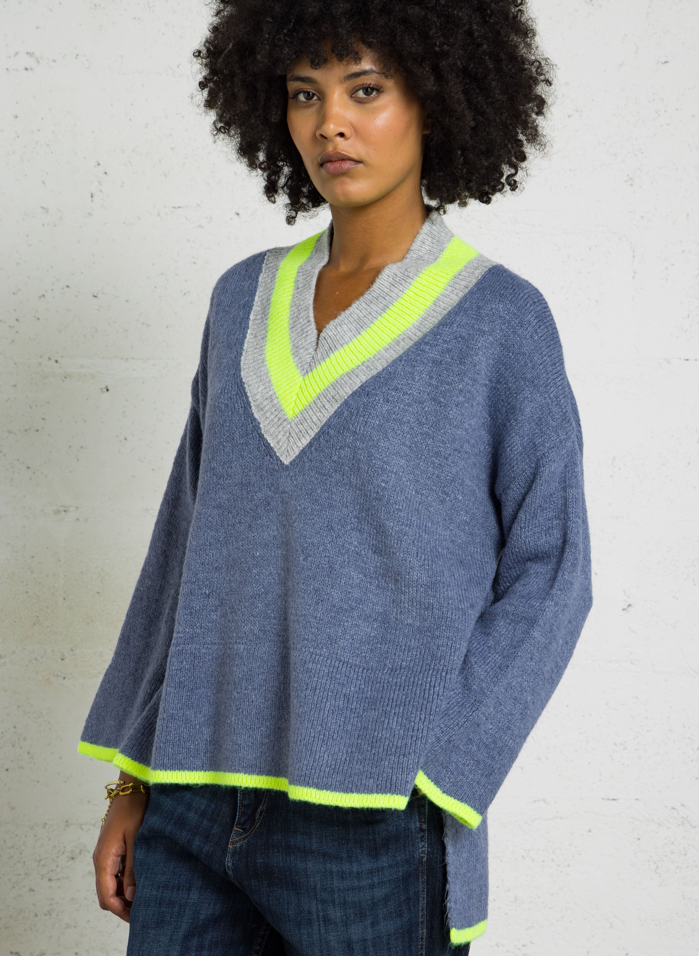 Pull oversize col V DR BLOOM