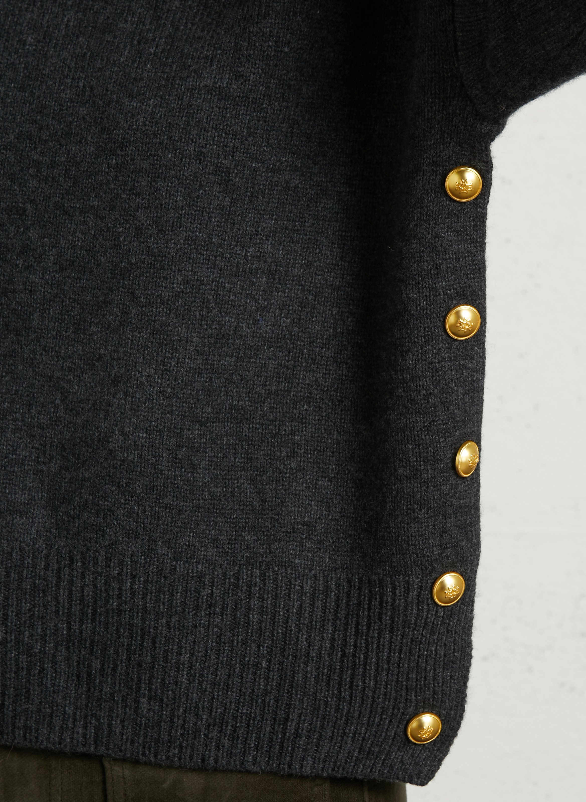 Loose-fit wool and cashmere turtleneck sweater MAJESTIC FILATURES Grey