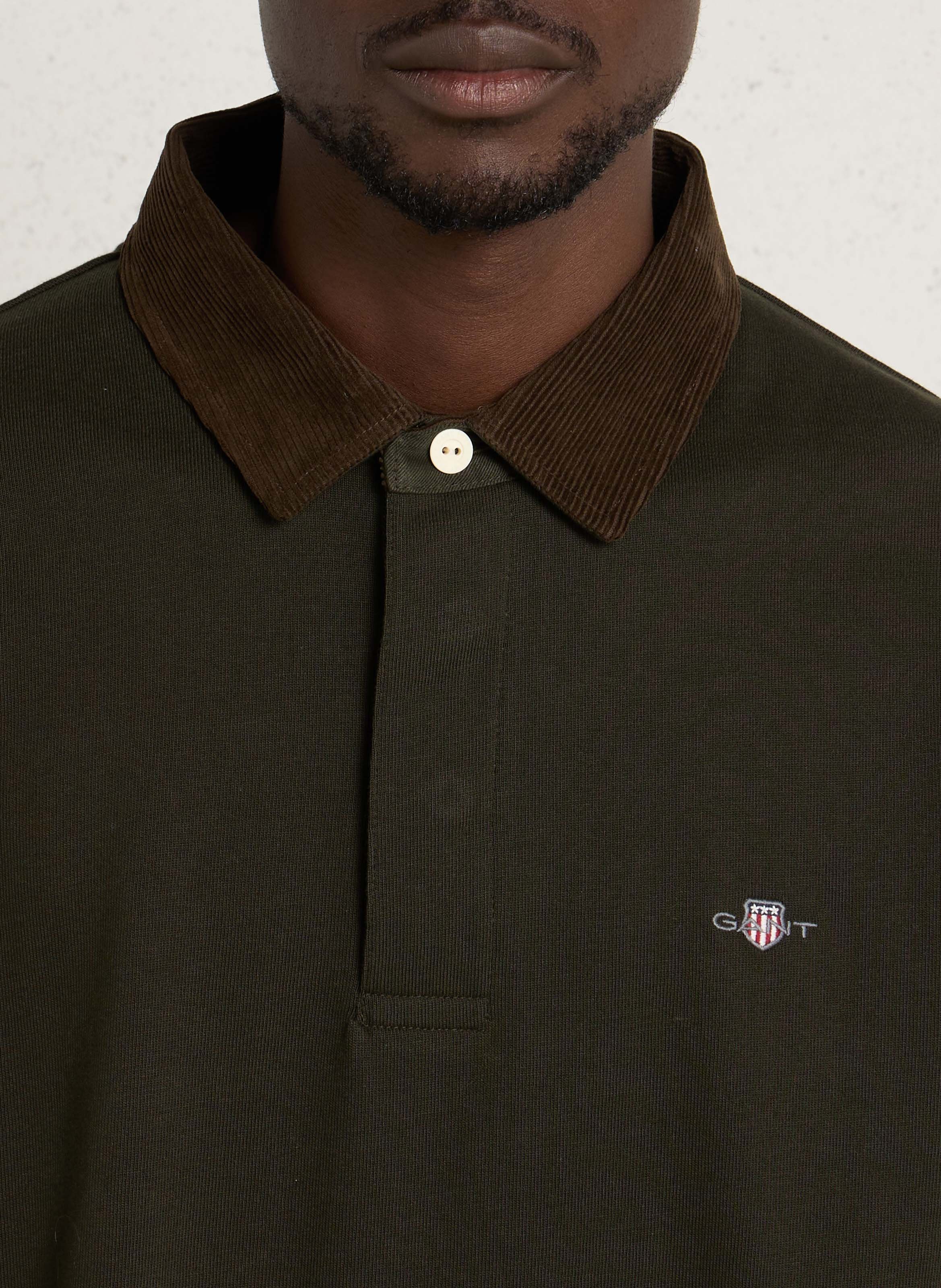 Polo manches longues en coton GANT Vert
