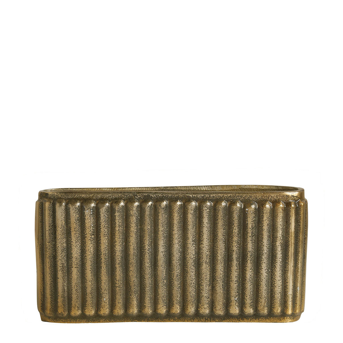 Antique brass finish metal vase - small model BLANC D'IVOIRE Golden