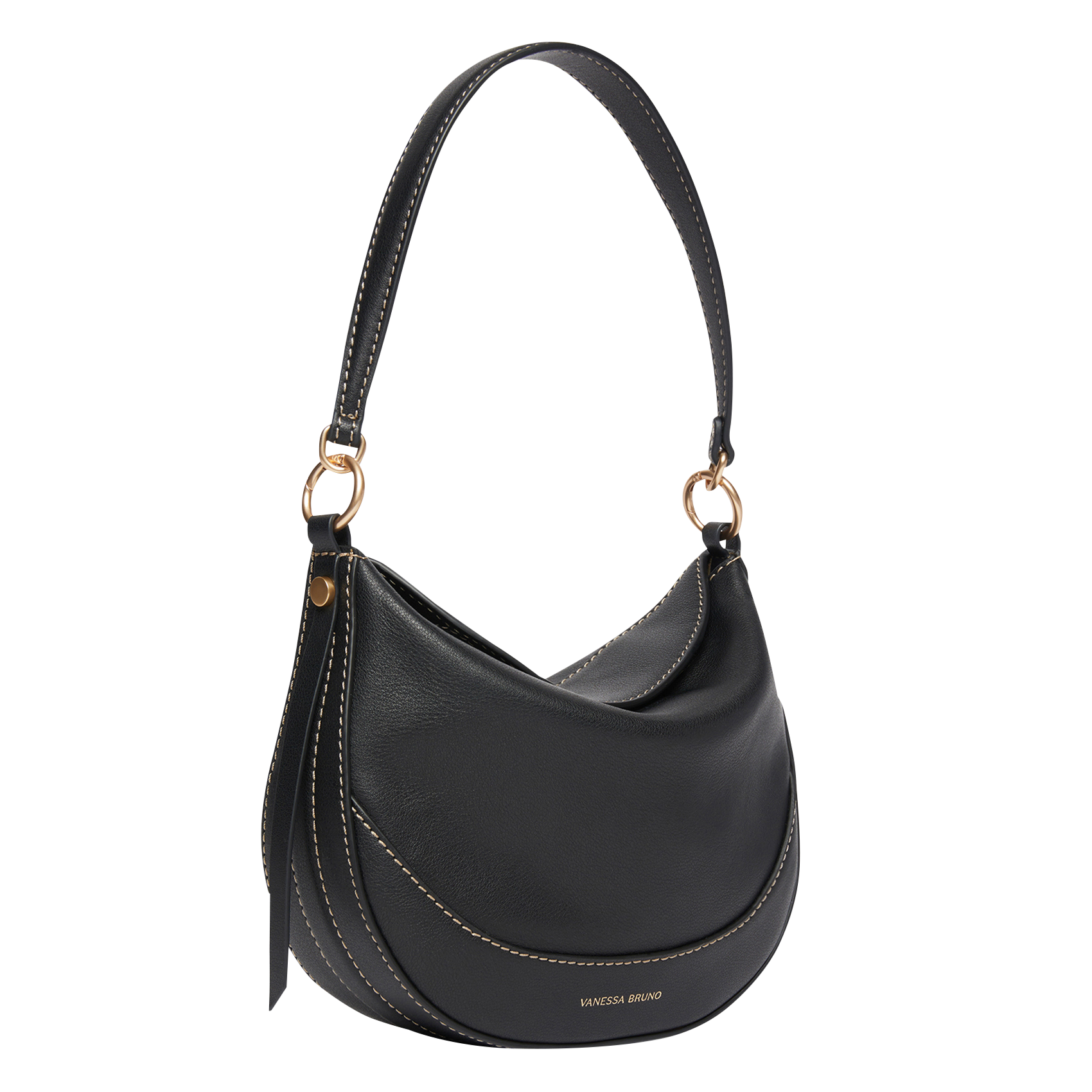 Leather shoulder bag VANESSA BRUNO Black