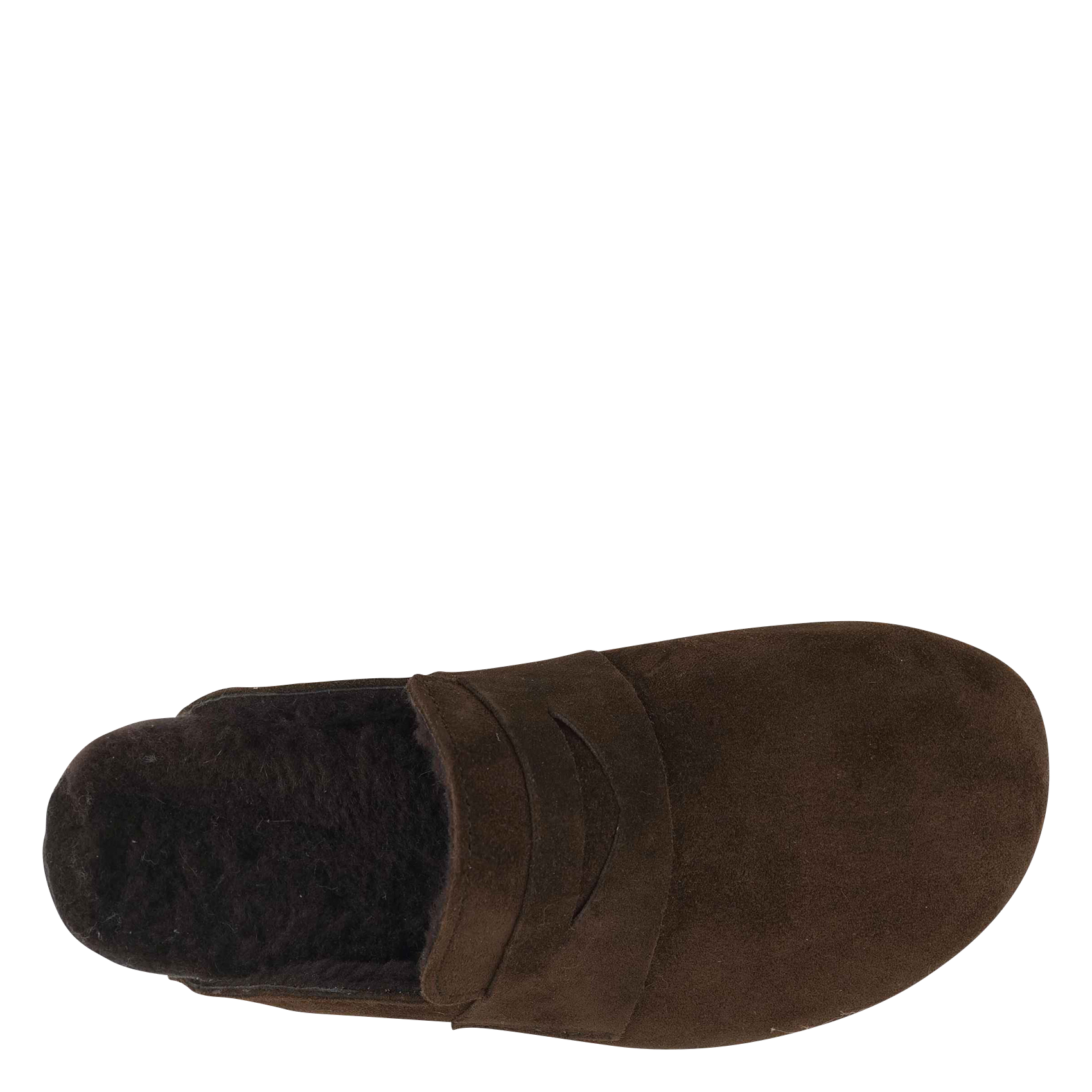 Gevoerde klompen van veloursleer BOSABO Bruin