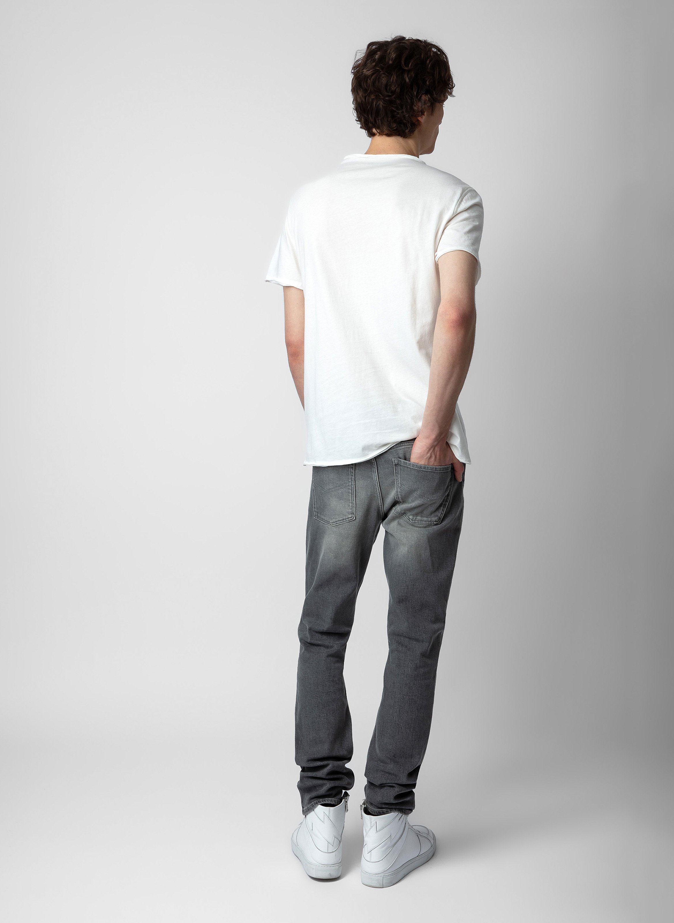 Henley-T-Shirt aus Baumwolle, Regular Fit Weiss