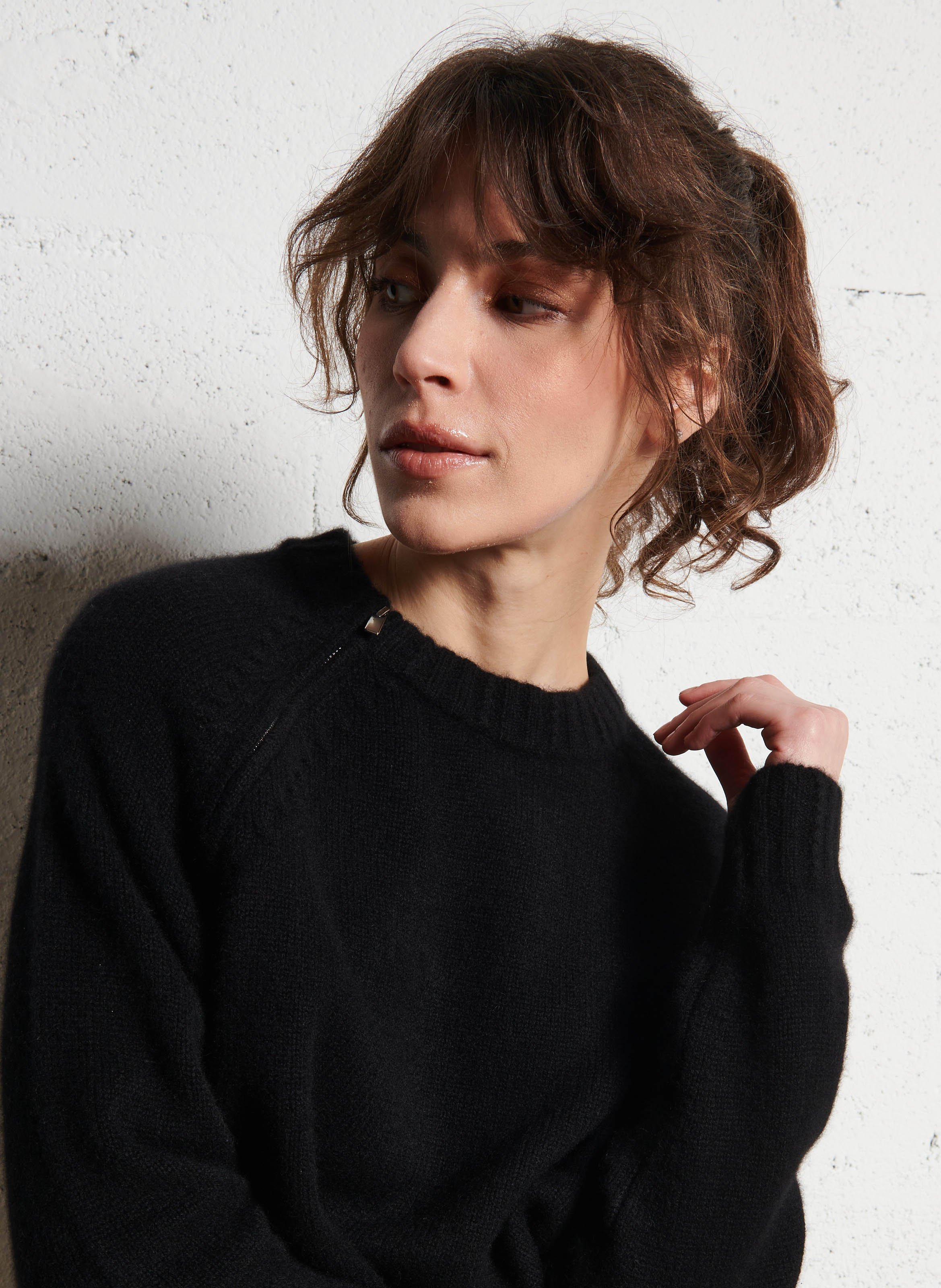 Pull court col rond en cachemire BA&SH