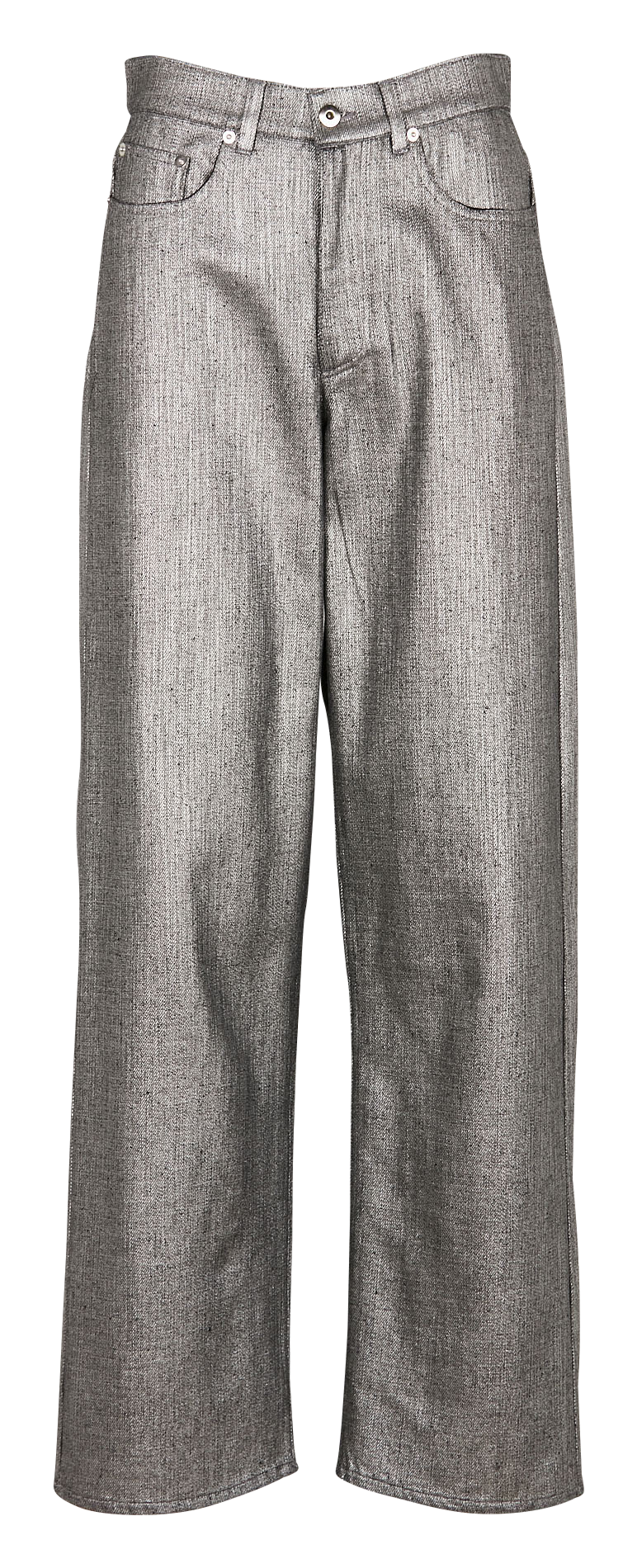 Broek van gemengd metallic katoen COLLECTORS CLUB Zilver