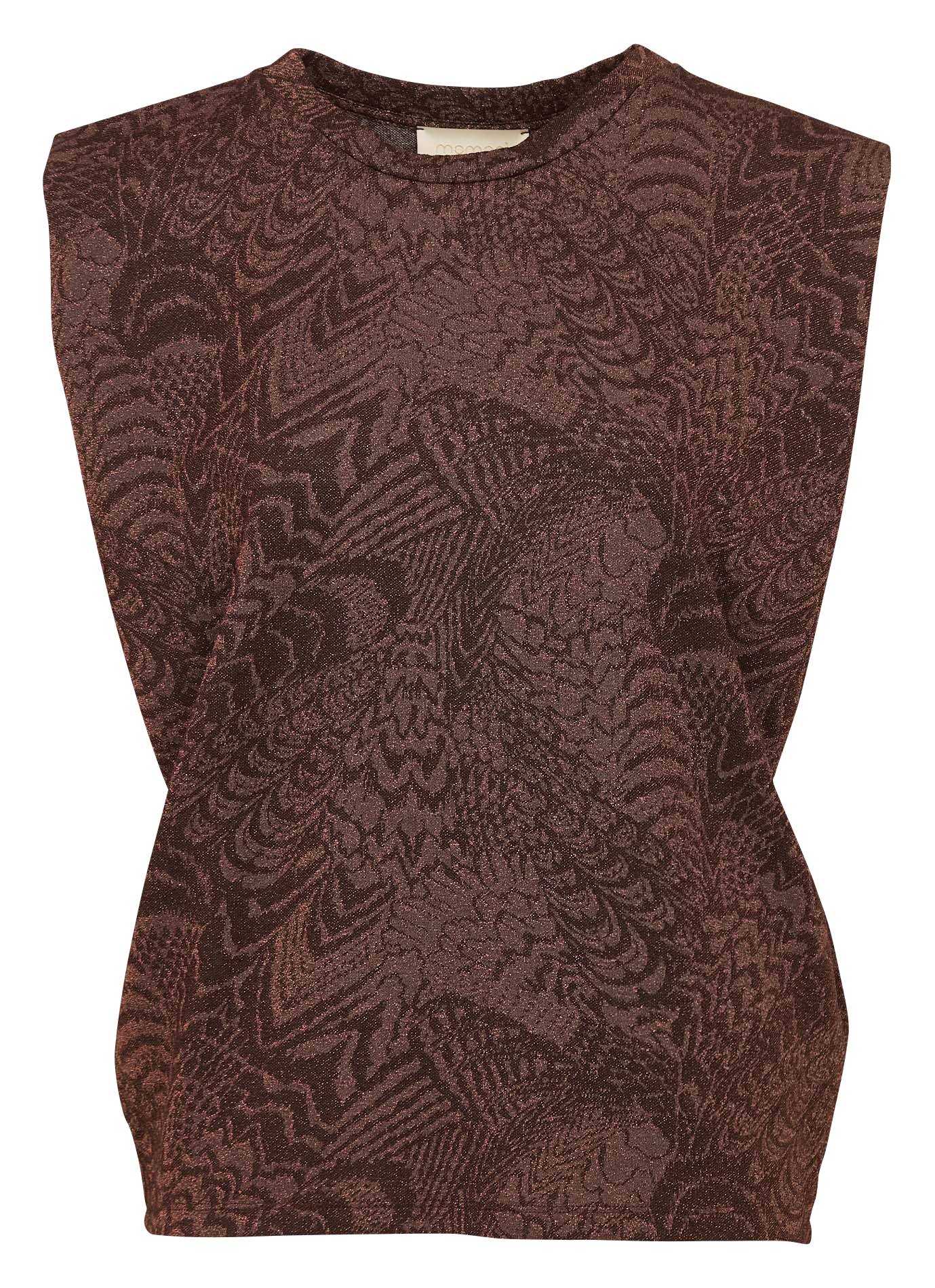 Round neck jacquard effect t-shirt MOMONI Brown