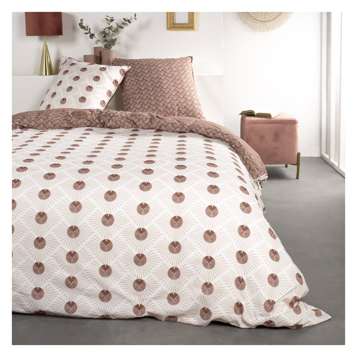 Printed cotton bedding set TODAY LINGE DE MAISON White