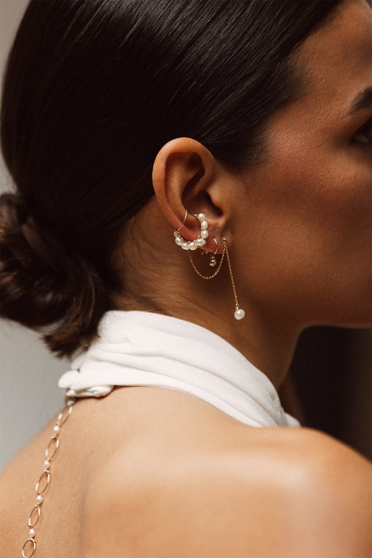 Faux pearl piercing YAY White