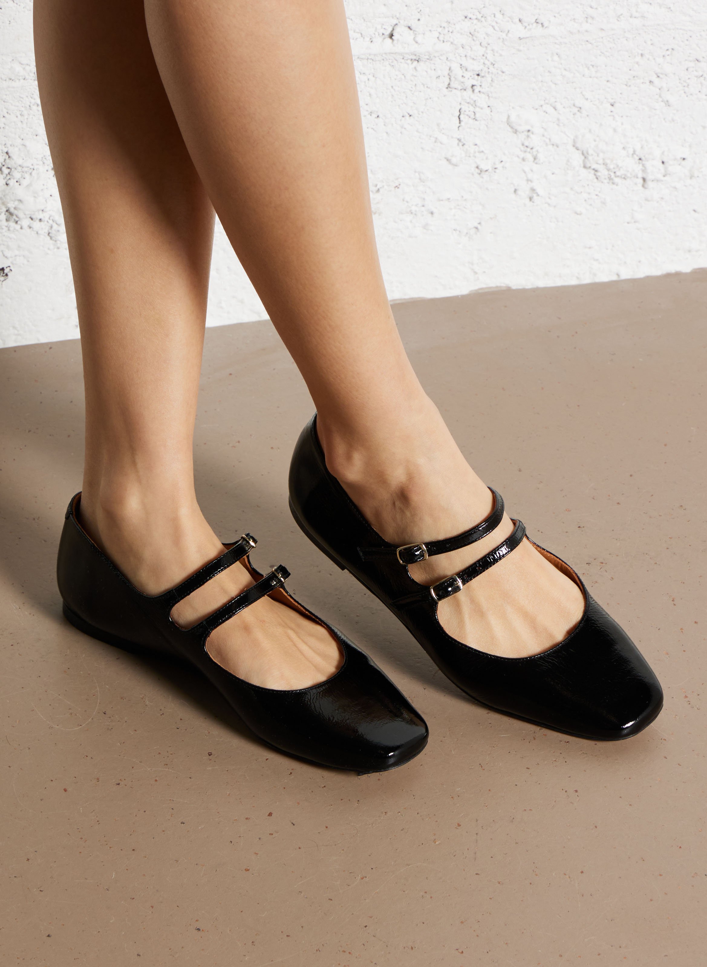 Babies en cuir vernis RIVECOUR Noir