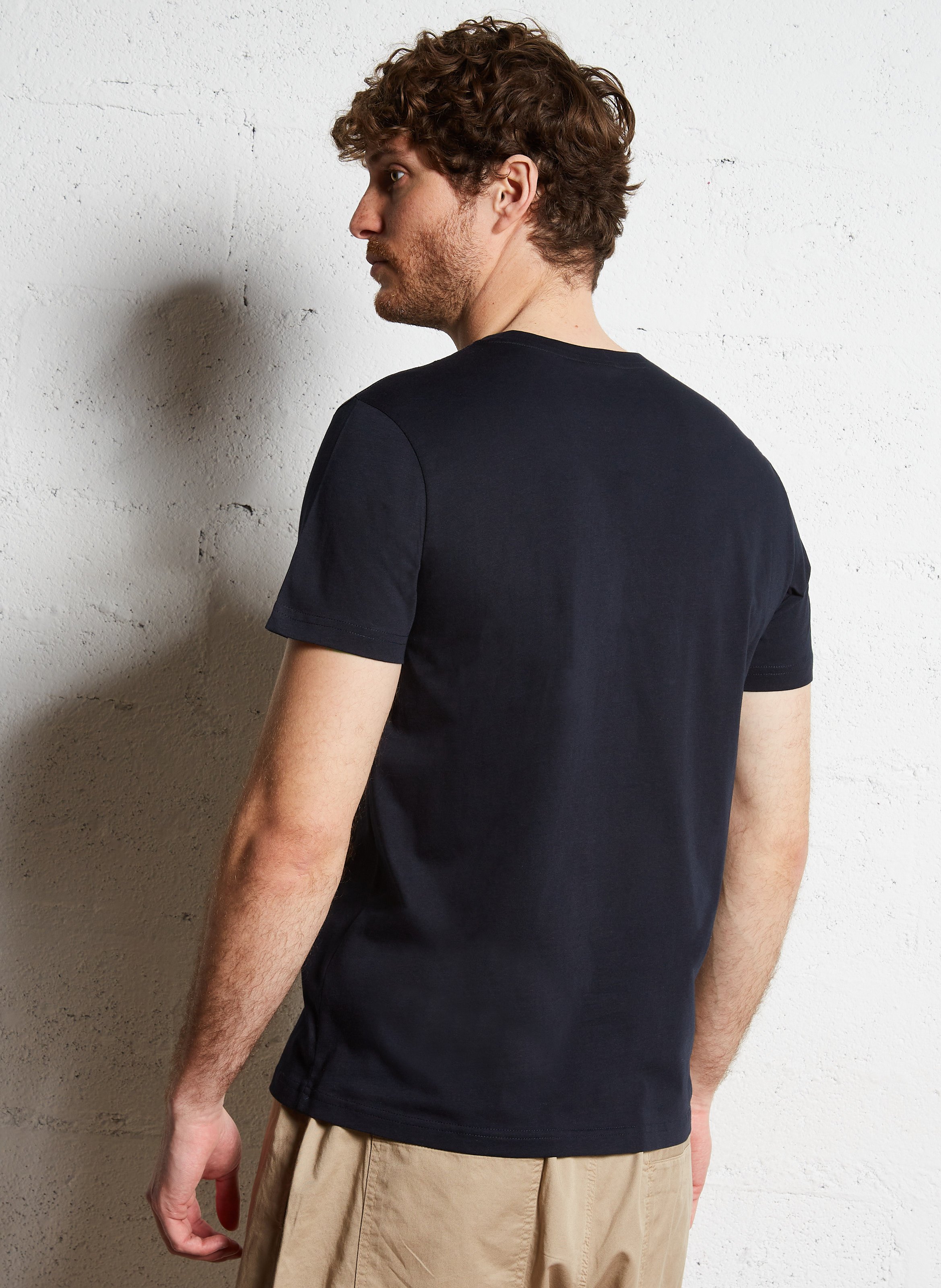 Short-sleeved organic cotton t-shirt Very dark navy Paul