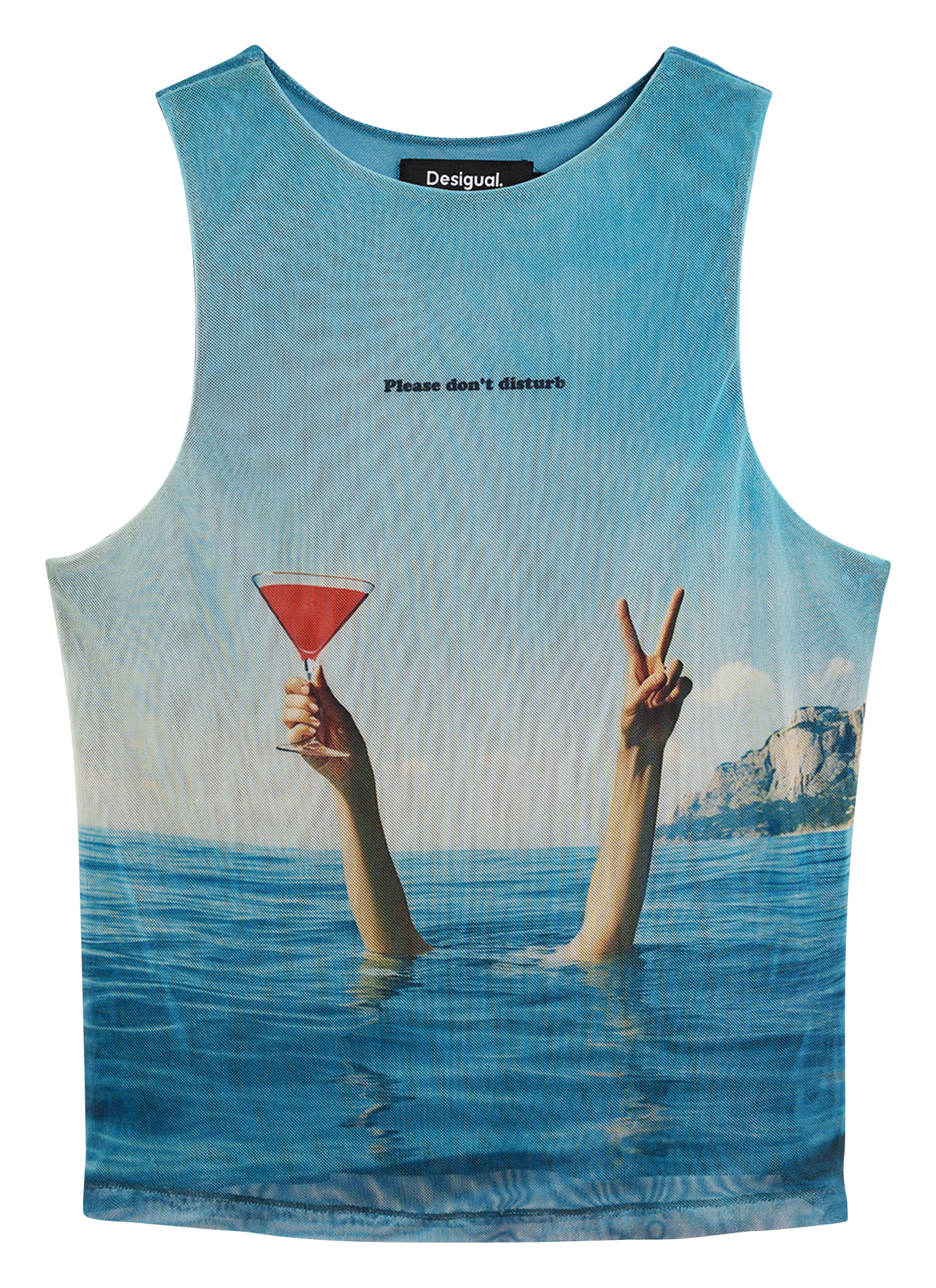 Débardeur uni avec imprimé DESIGUAL Blanc