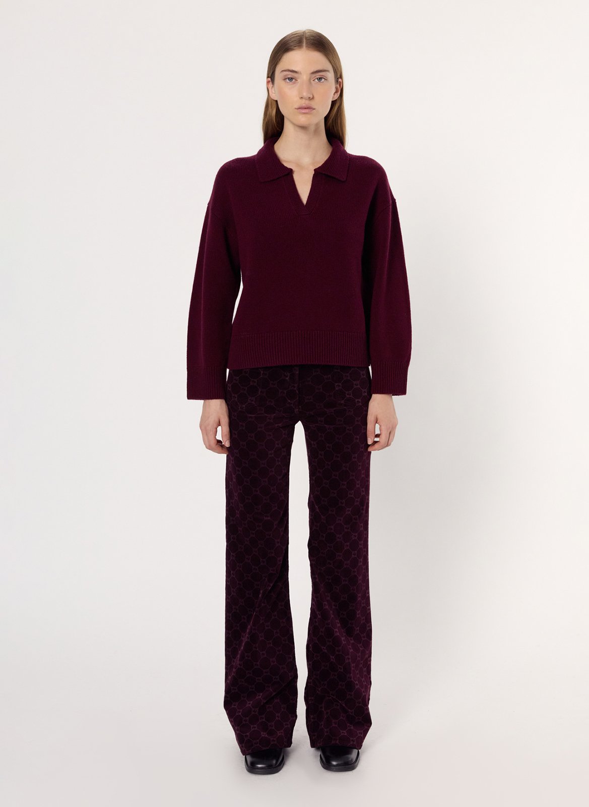 Effen trui met rijgdetail aan de hals en lange mouw GERARD DAREL Rood